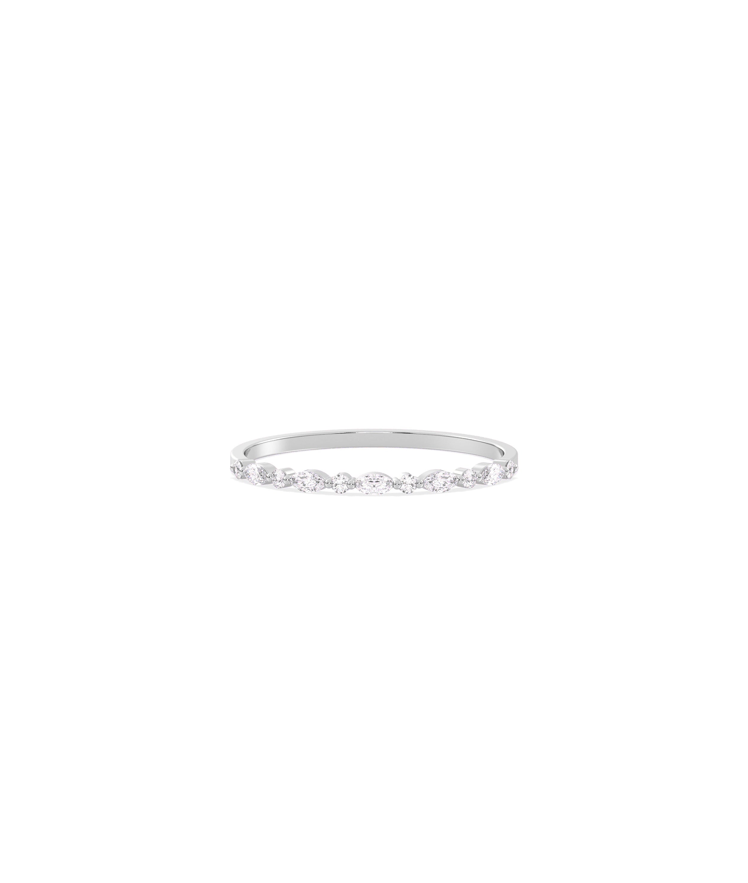 Marquise and Round Diamond Band Ring | Everyday Jewelry