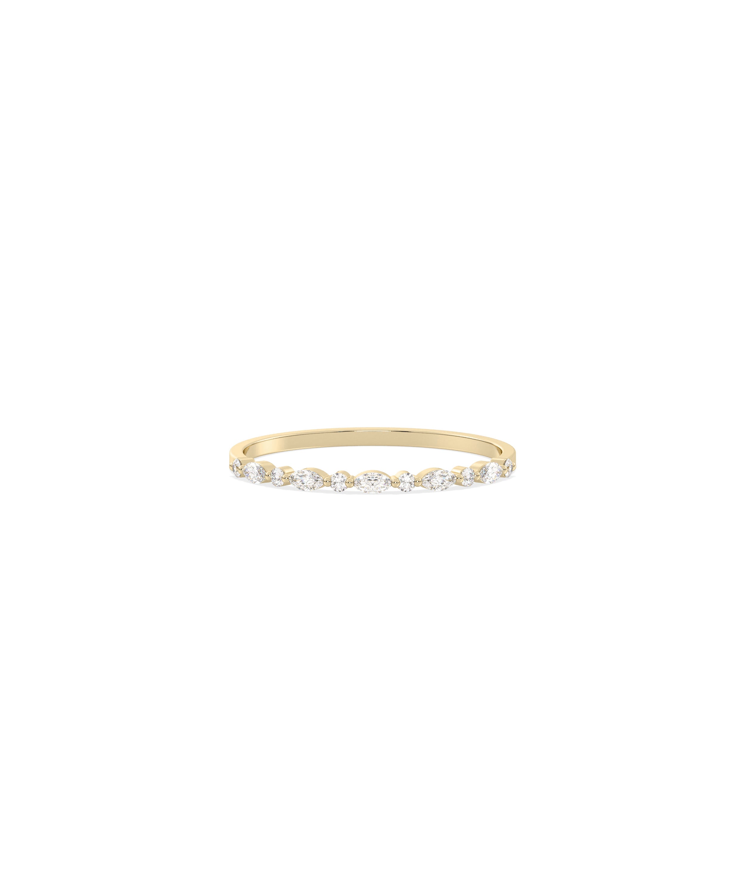 Marquise and Round Diamond Band Ring | Everyday Jewelry