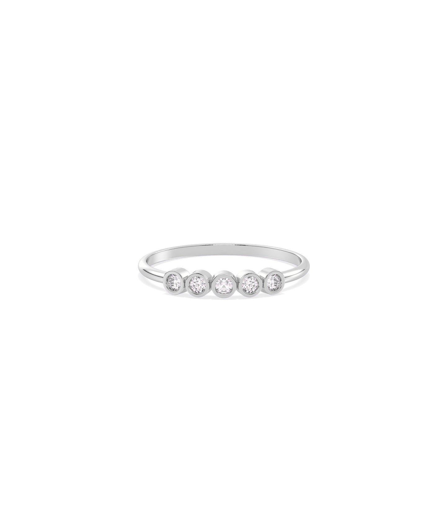 5 Stone Bezel Diamond Band Ring | Diamond Band Rings