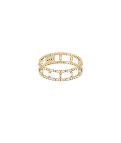 Diamond 2 Line Eternity Band Ring with Baguettes - Exquisite Diamond Band Ring