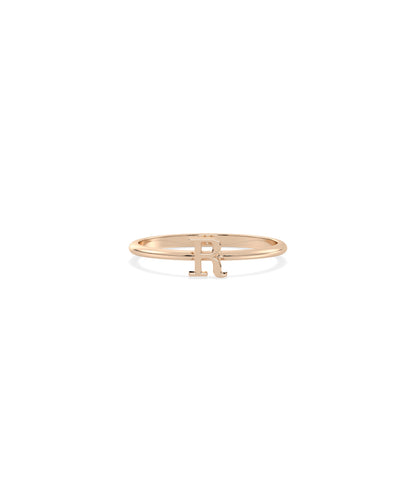 Custom Gold Initial Band Ring