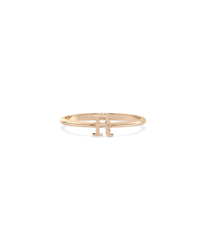 Custom Gold Initial Band Ring