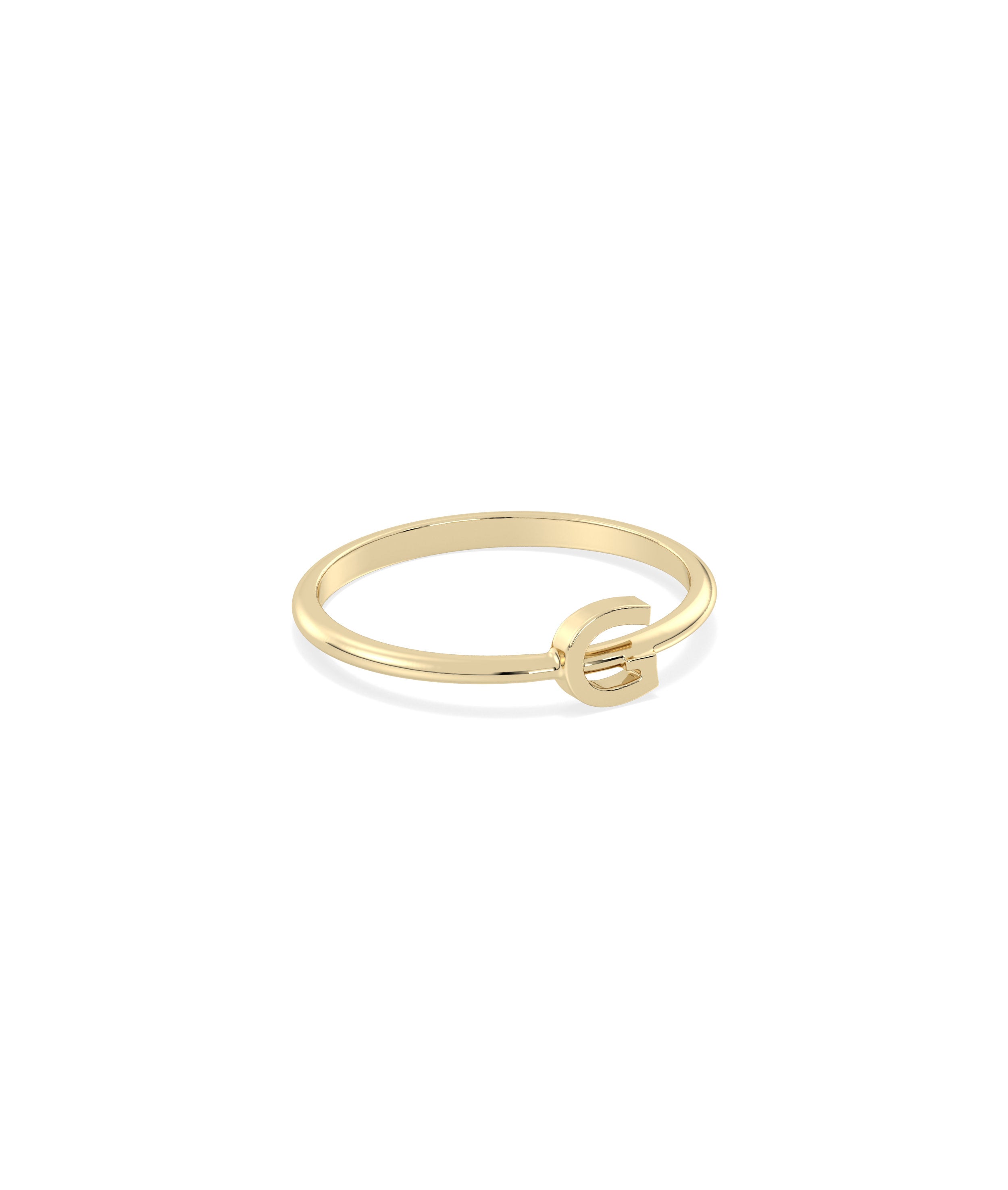 Custom Gold Initial Band Ring