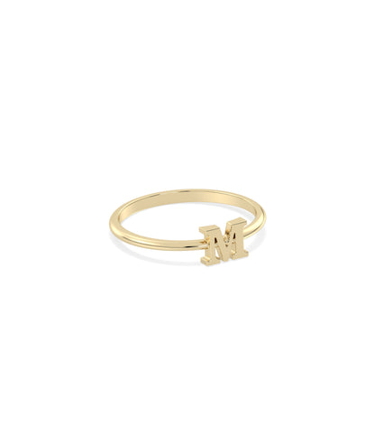 Custom Gold Initial Band Ring