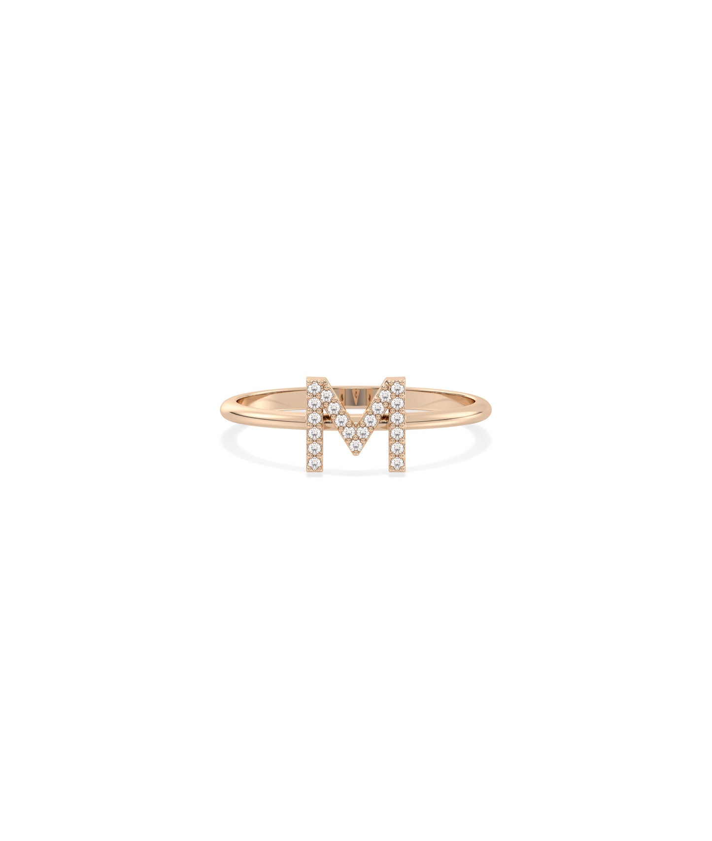 Diamond Initial Letter Ring