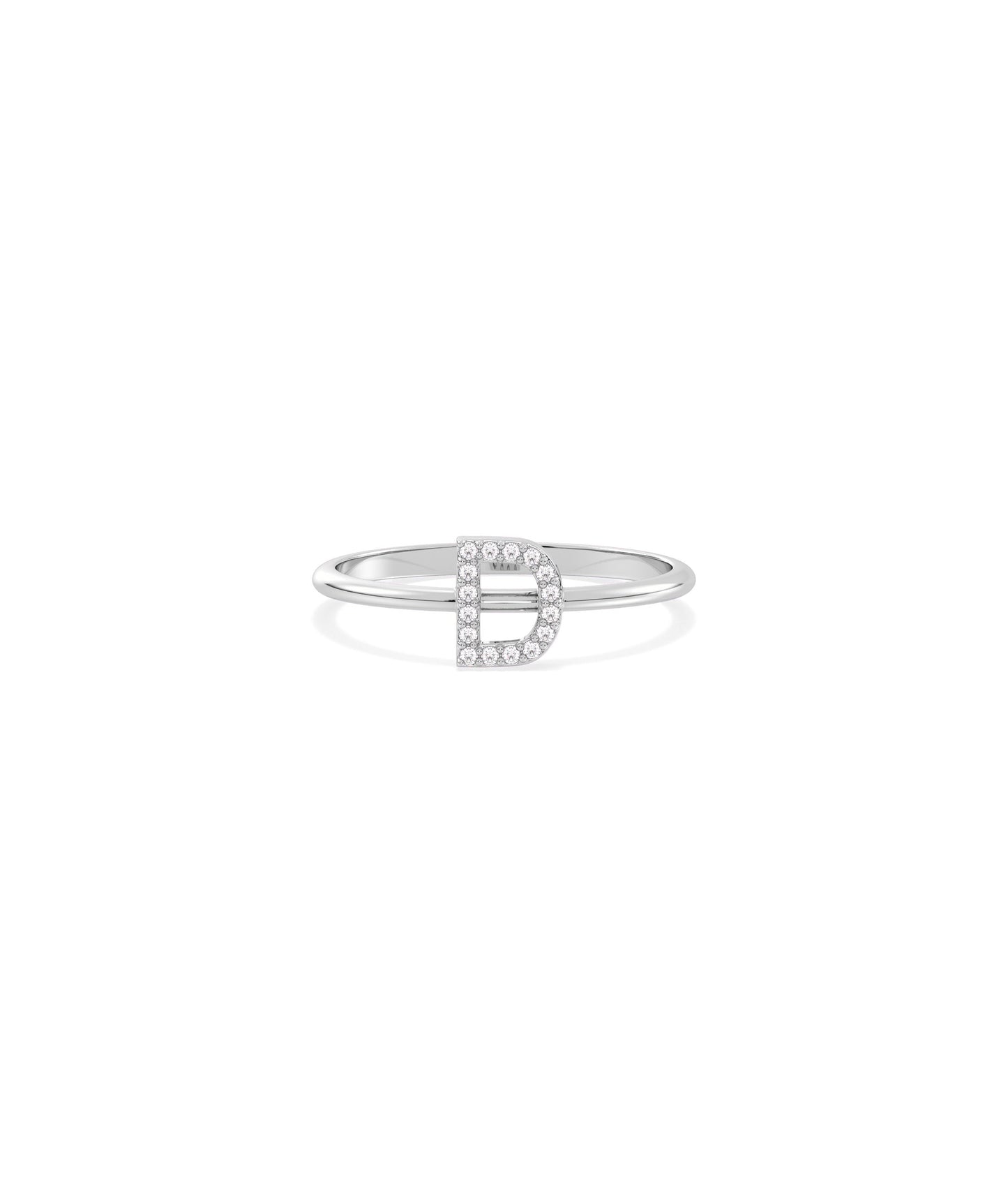 Diamond Initial Letter Ring