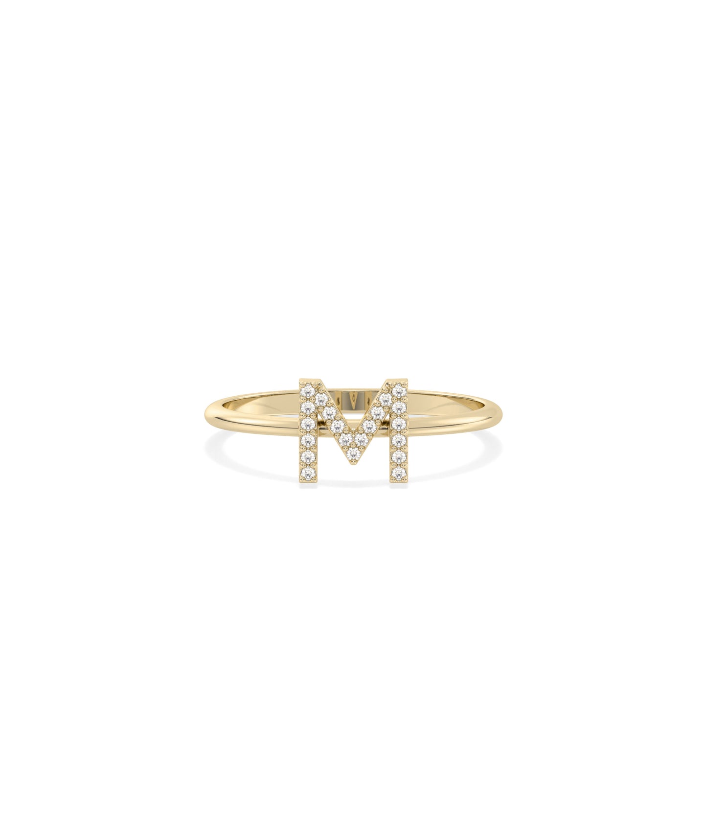 Diamond Initial Letter Ring