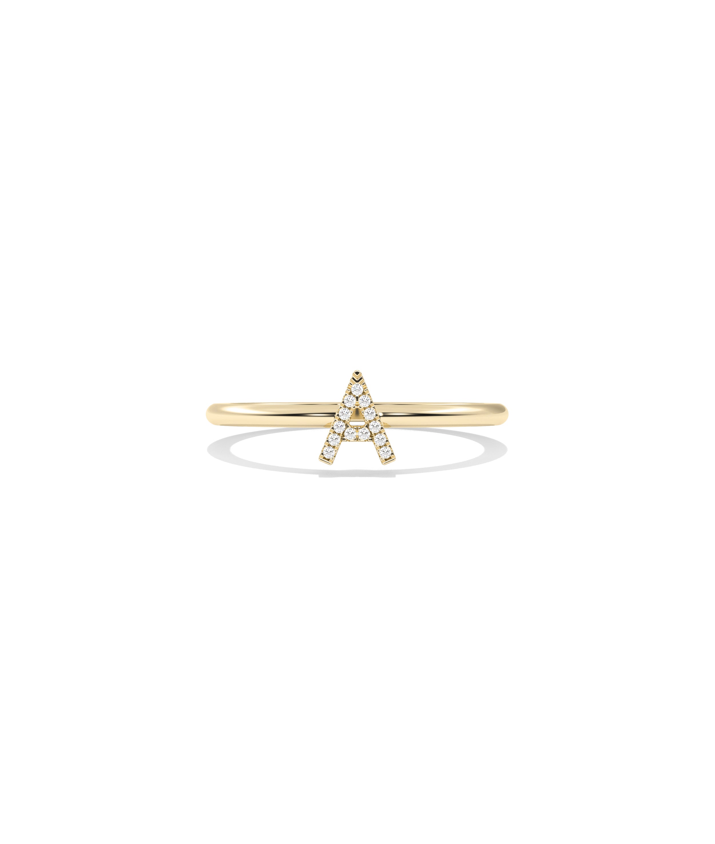 Diamond Initial Letter Ring