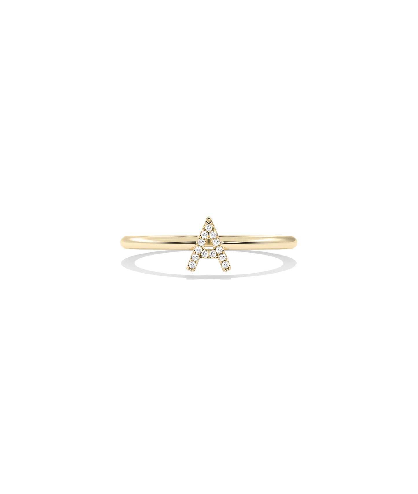 Diamond Initial Letter Ring