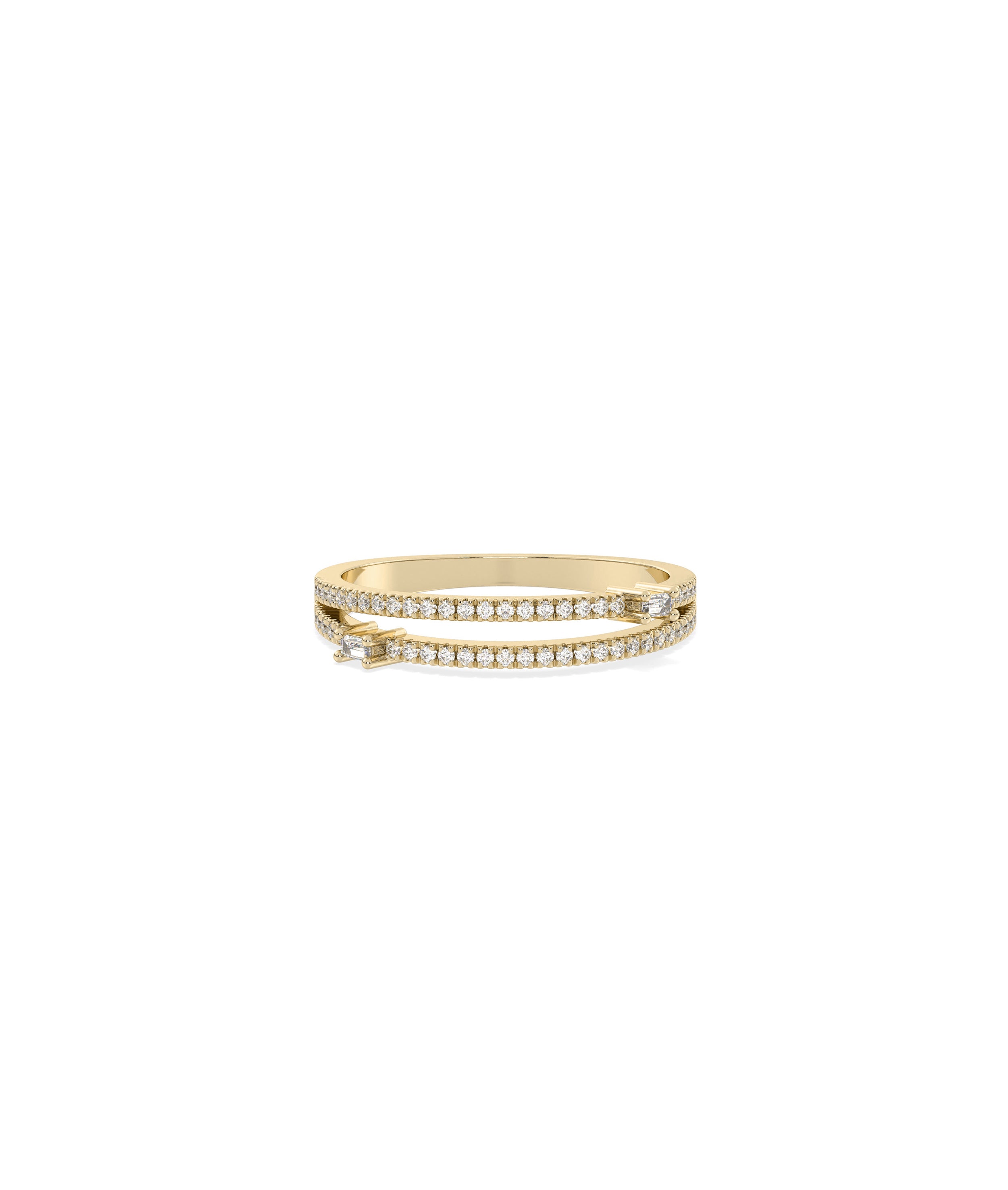 2 Row Diamond Pave Ring | Everyday Jewelry