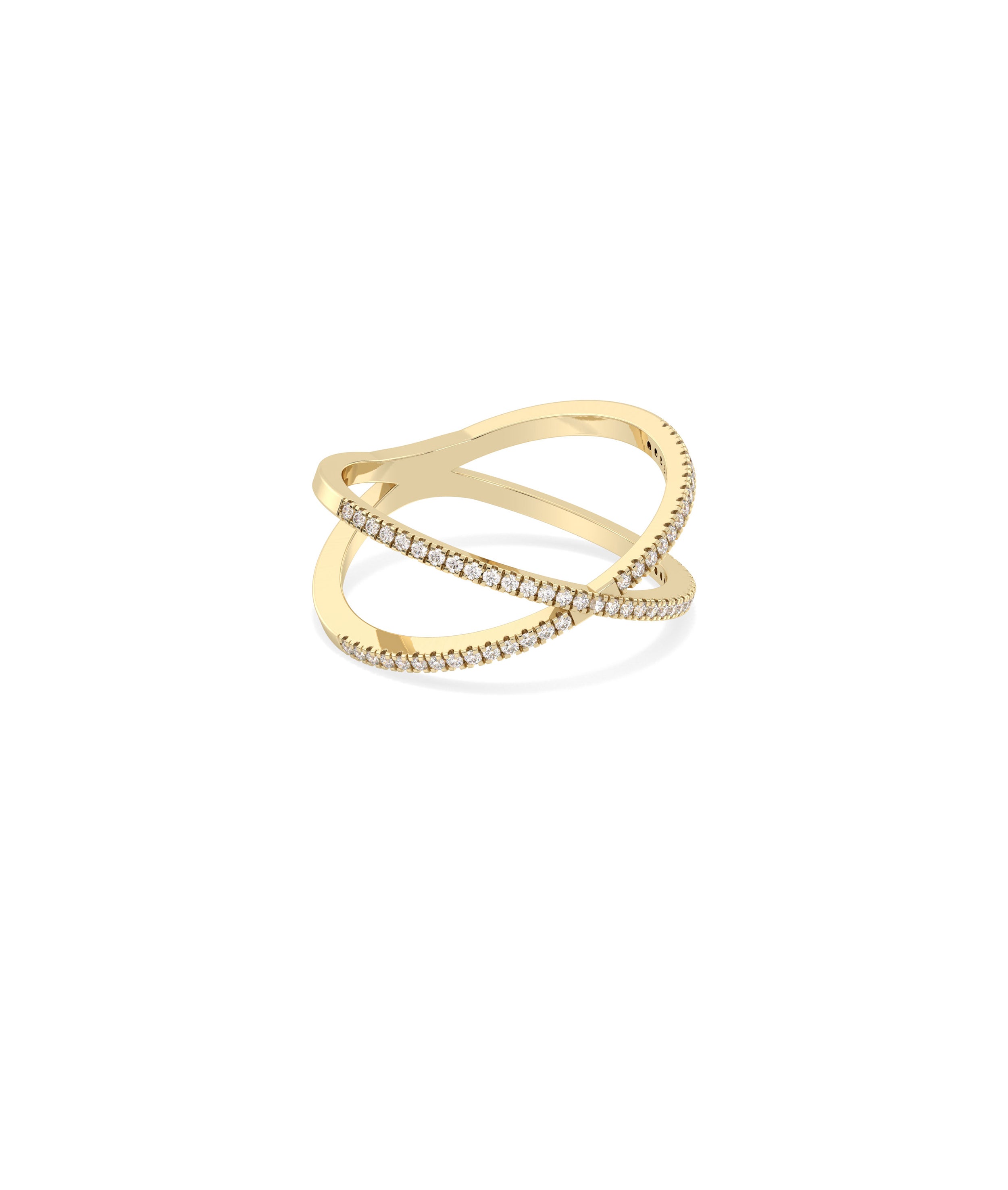 Diamond Line Criss Cross Ring