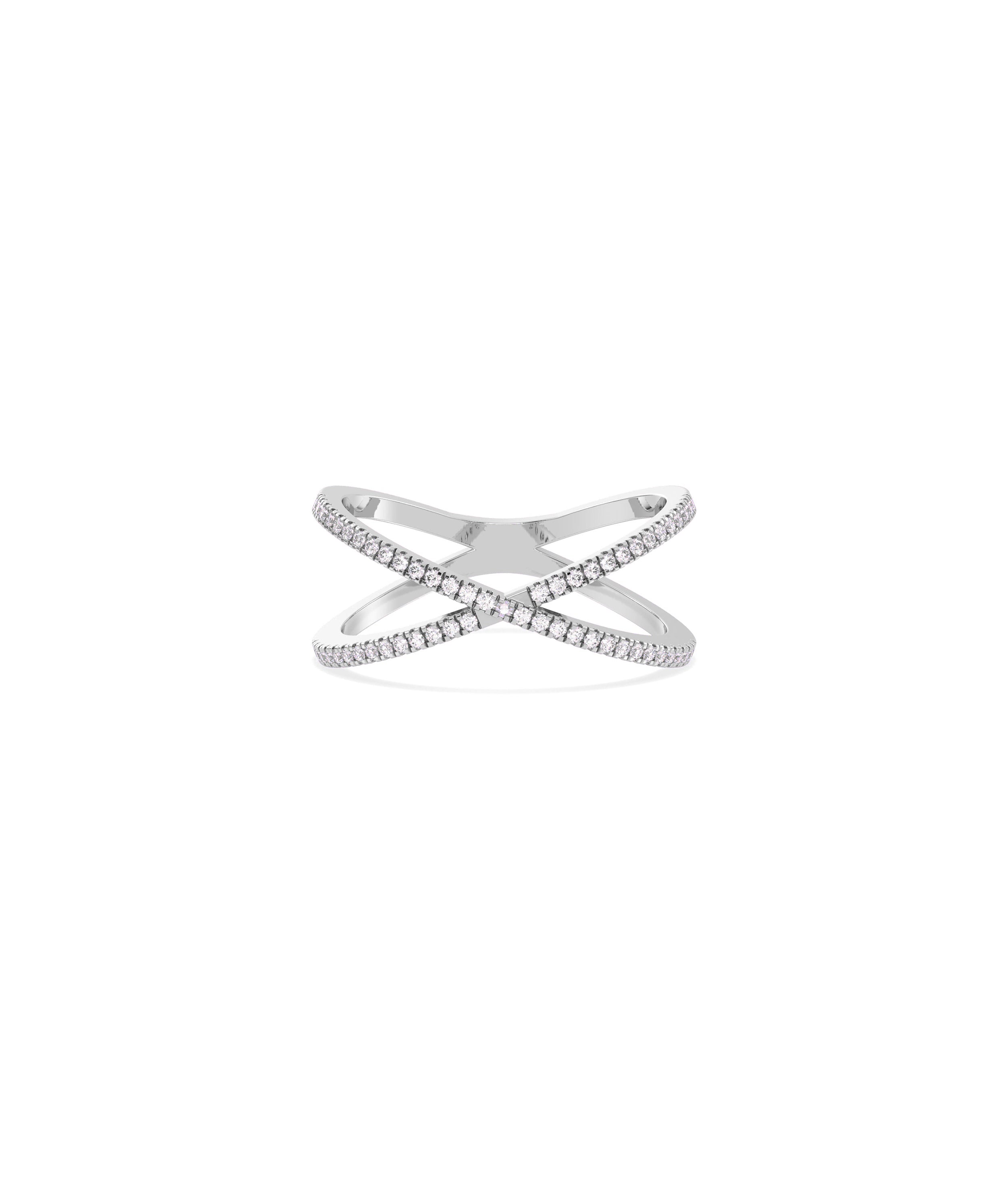 Diamond Line Criss Cross Ring