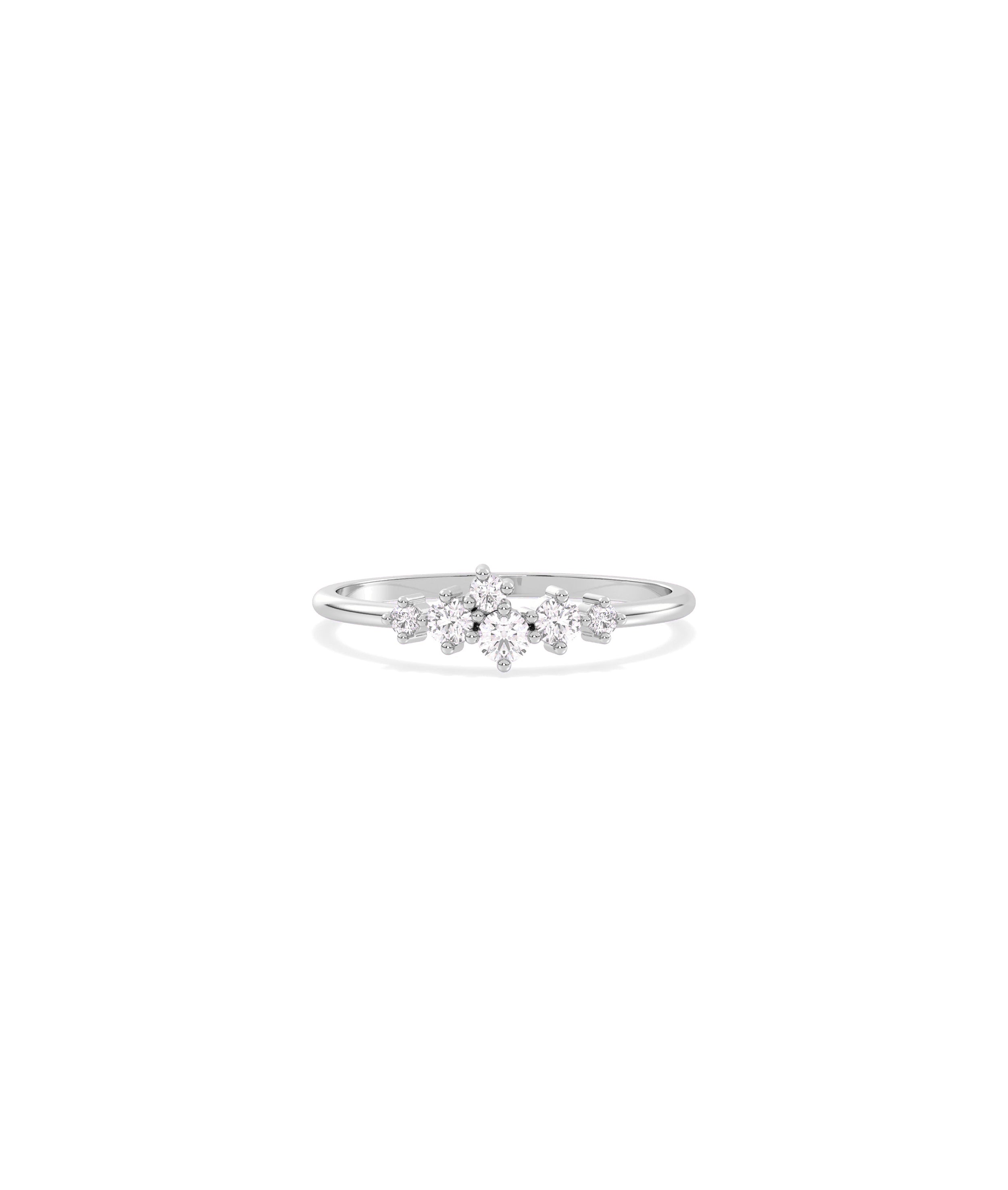 "Cluster Diamond Band Ring - Elegant Diamond Band Ring