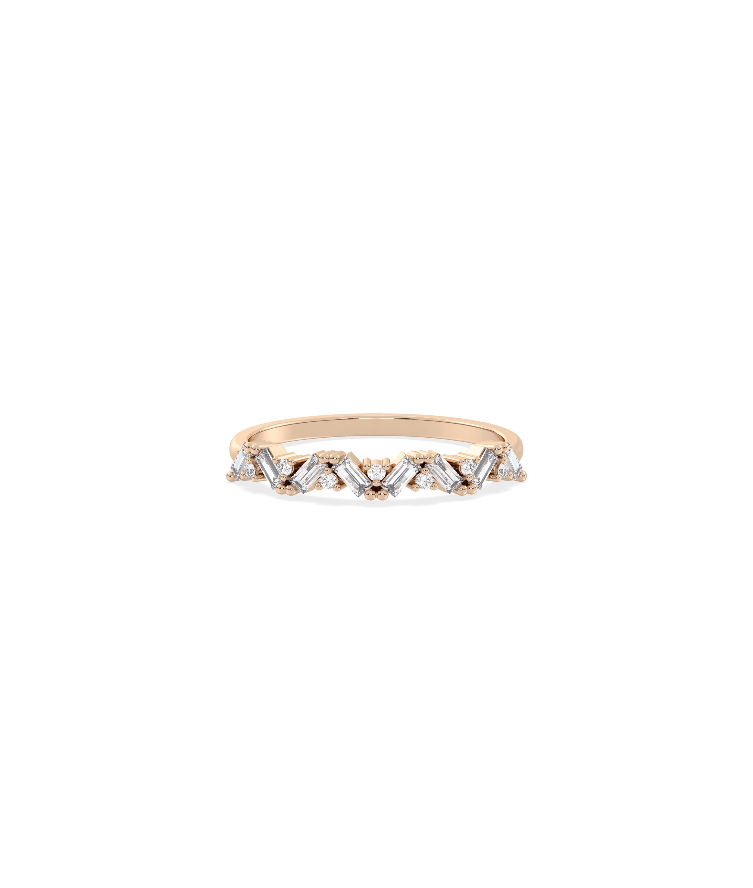 Diamond Multi Shape Cluster Band Ring | 14k Gold Design