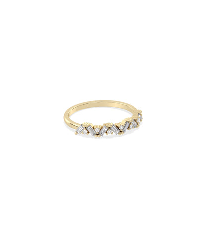 Diamond Multi Shape Cluster Band Ring | 14k Gold Design