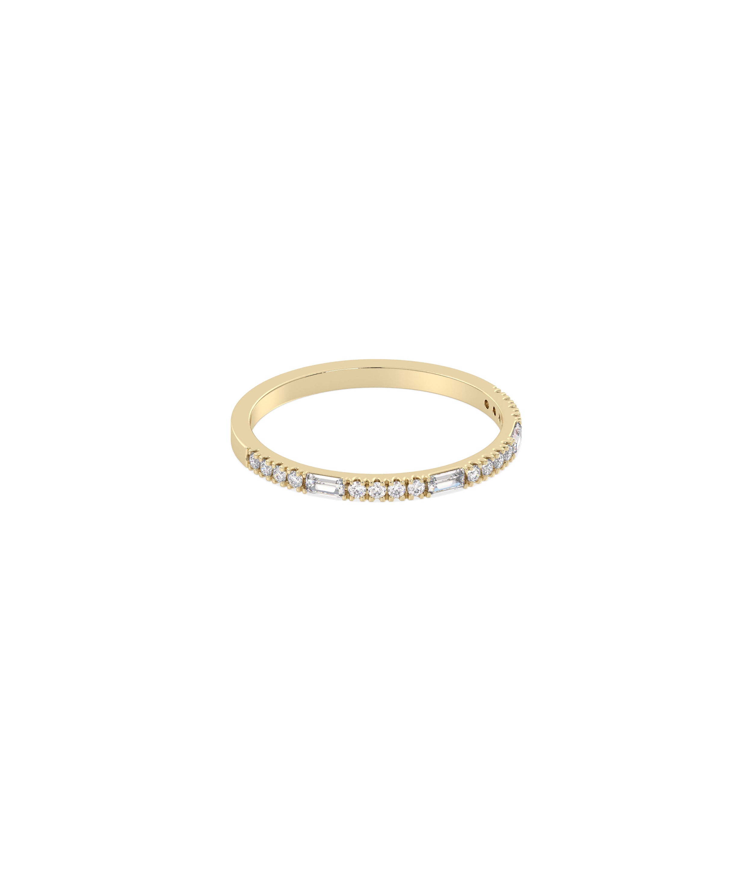 Diamond Round and Baguette Band Ring