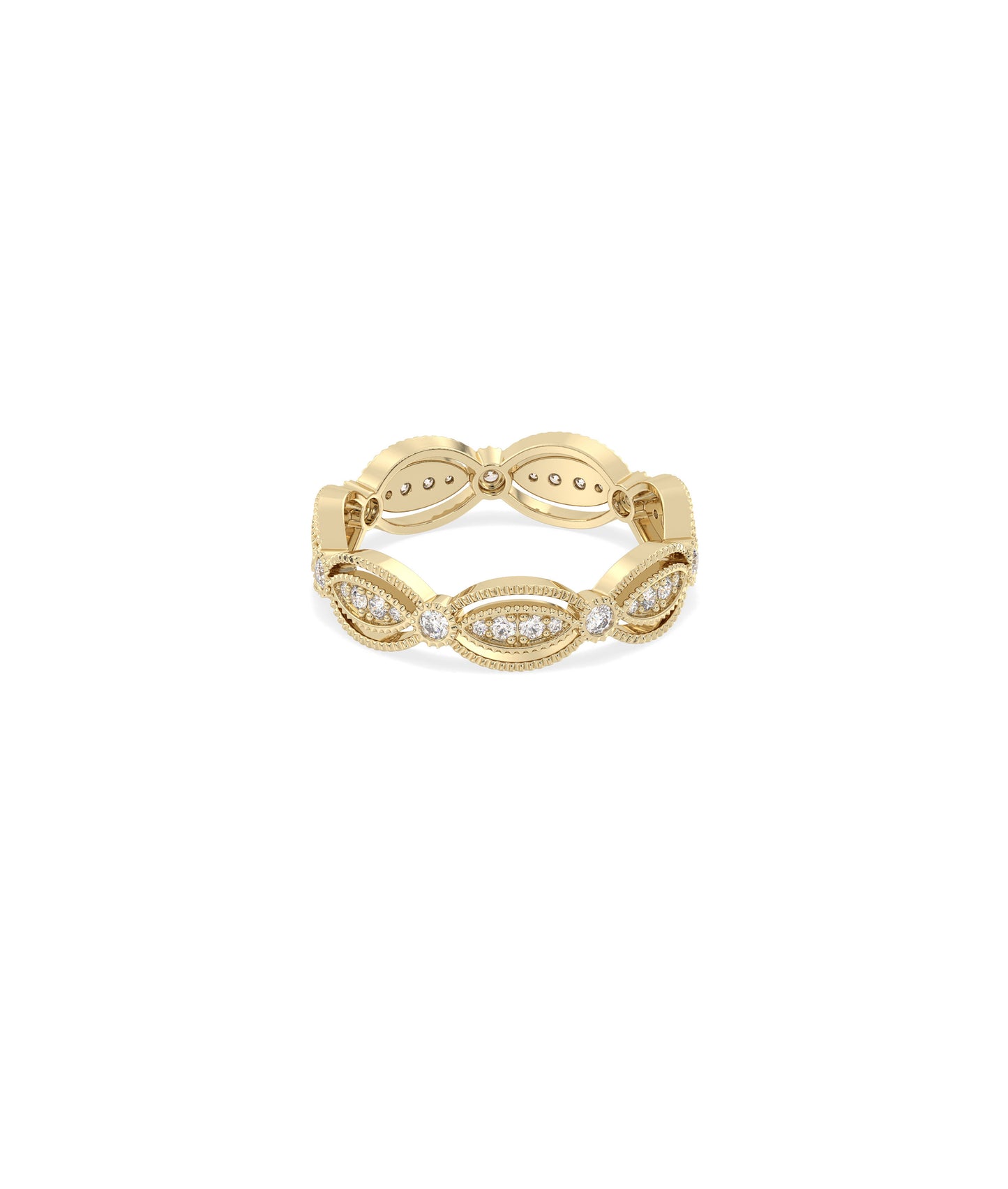 Diamond Oval Eternity Band Ring | 14k Gold Engagement Ring