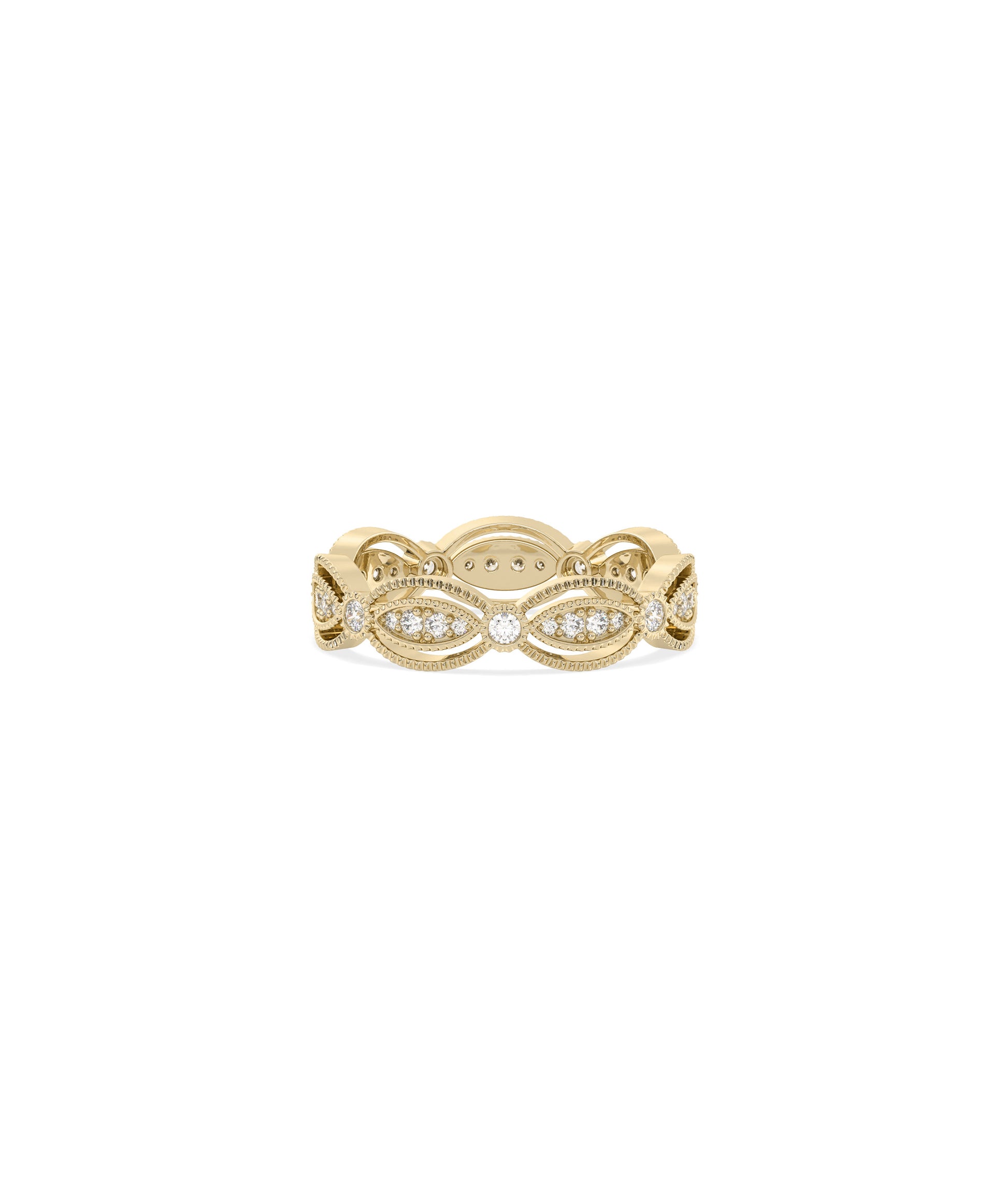 Diamond Oval Eternity Band Ring | 14k Gold Engagement Ring