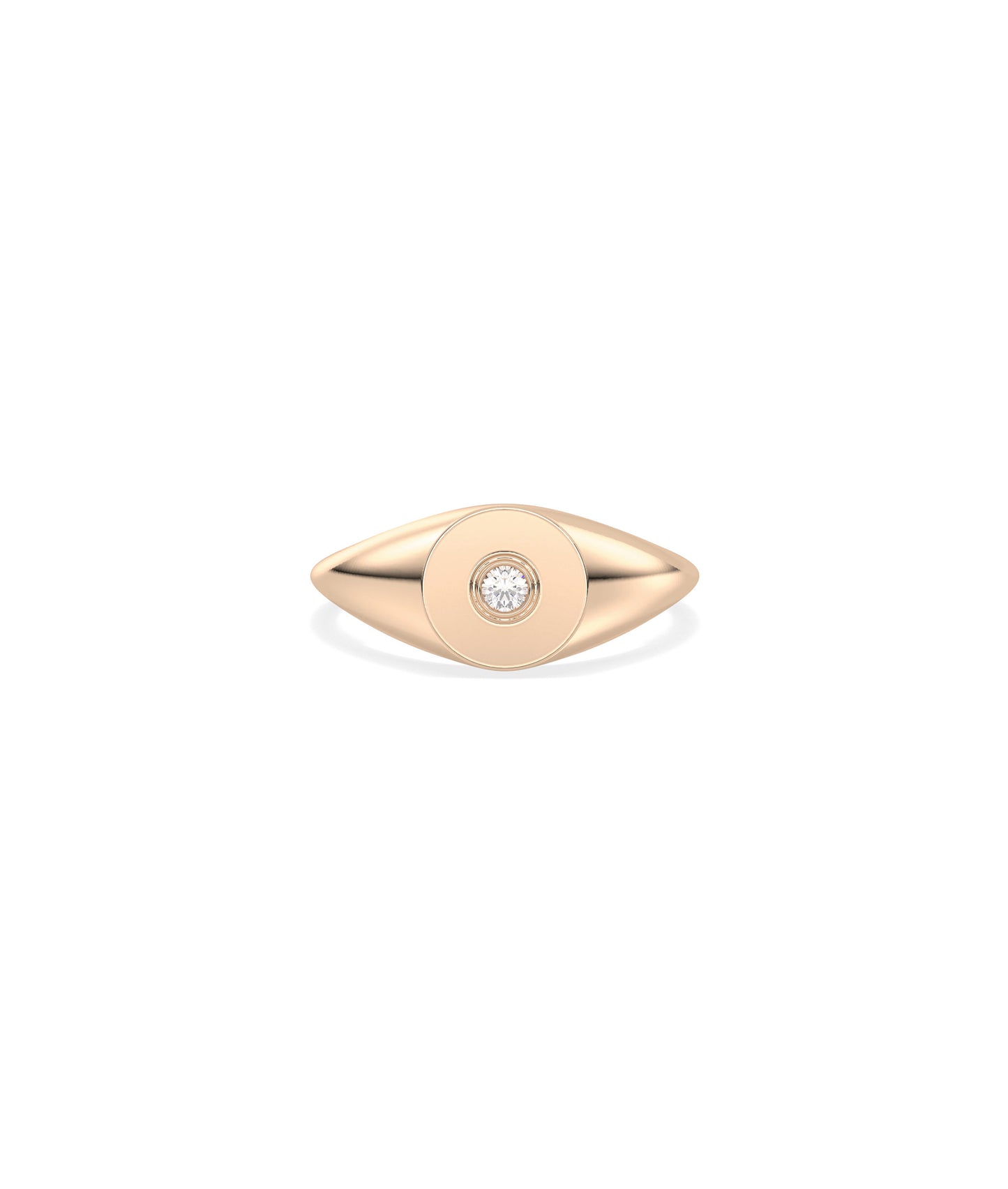 Diamond Solitaire Circle Signet Ring