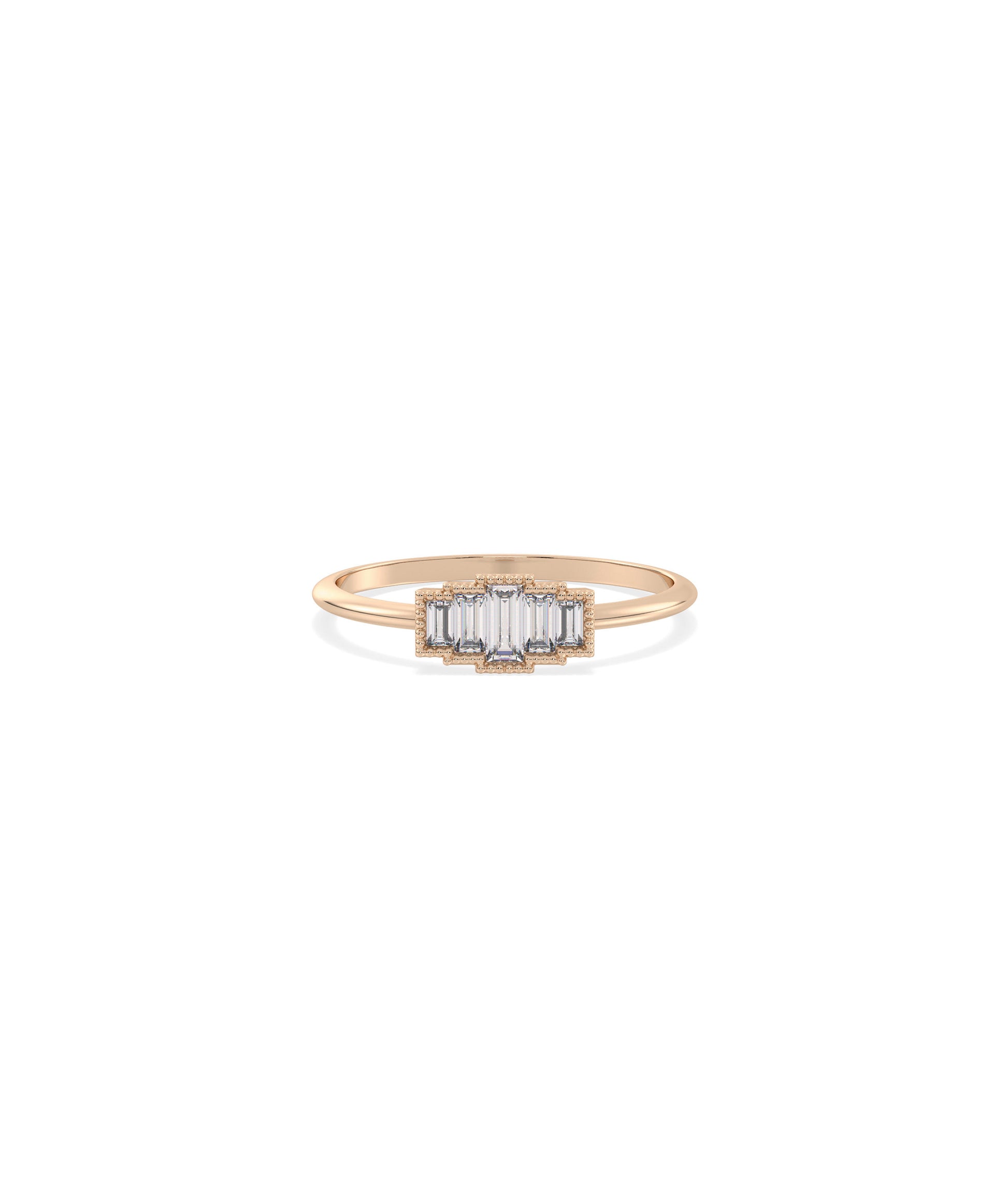 Diamond Baguette Step Design Ring - Elegant Diamond Band Ring for Every Occasion