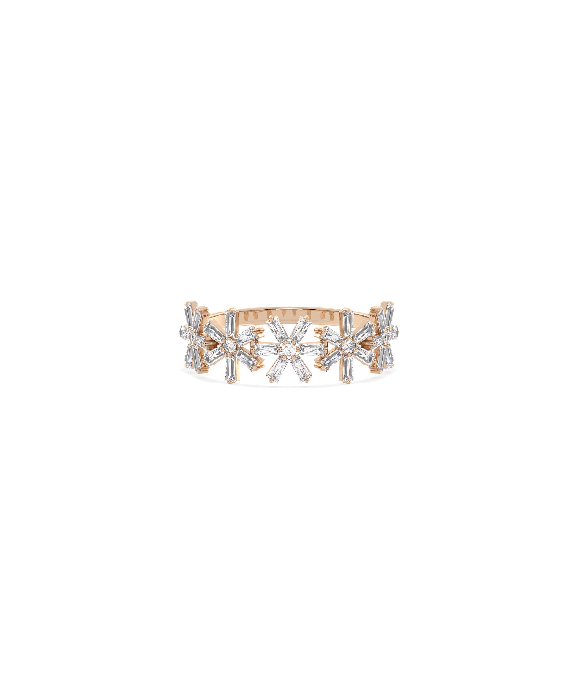 Diamond Flower Band Ring | Diamond Band Rings 