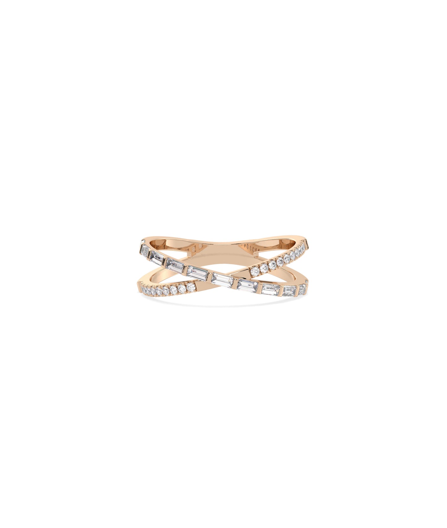 Diamond Criss Cross Band Ring - Elegant Style