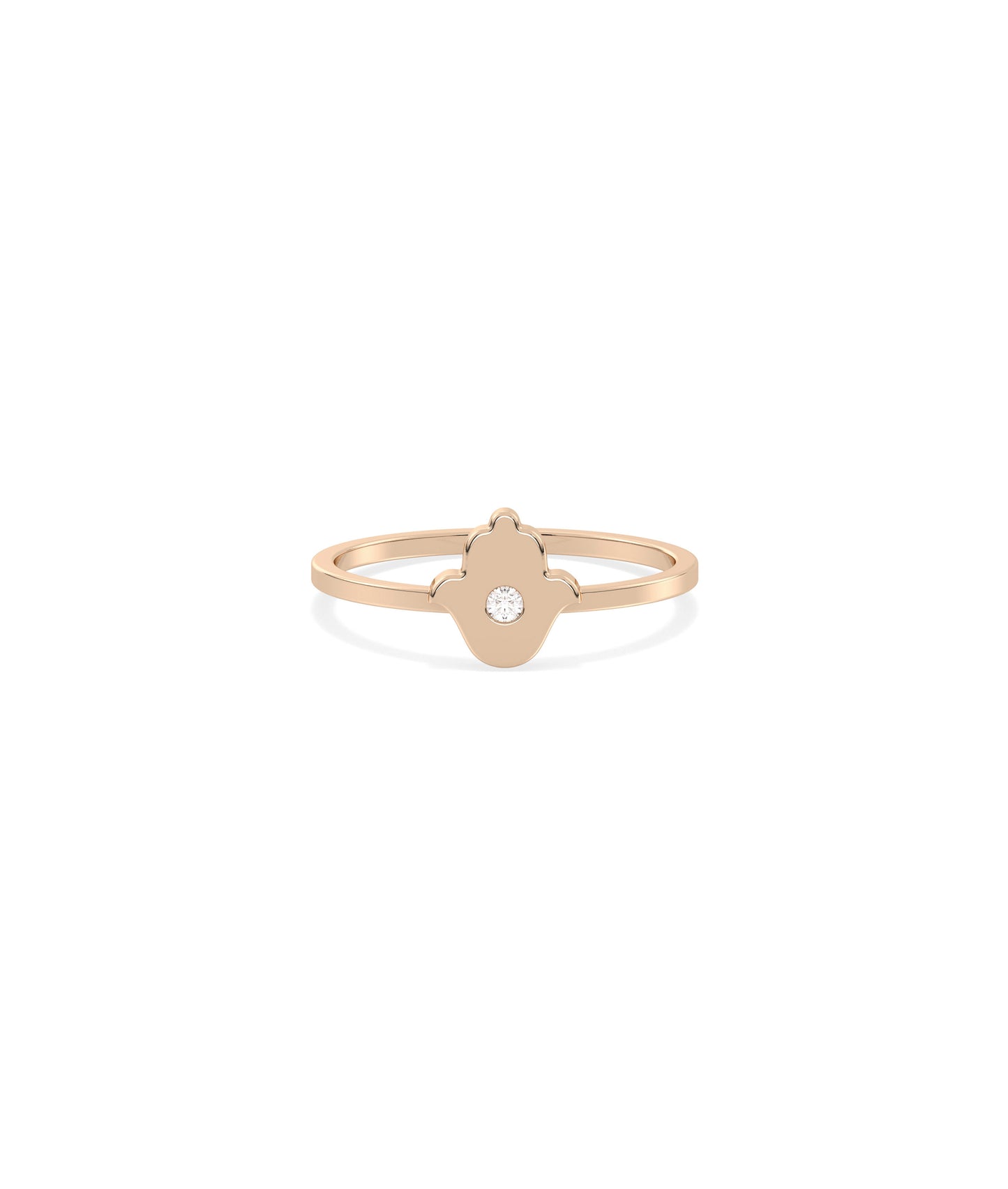 Diamond Bezel Hamsa Ring