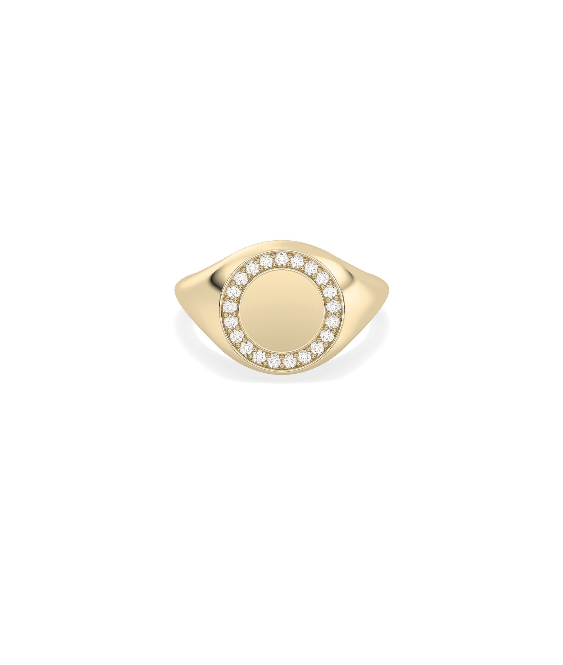 Diamond Outline Circle Signet Ring I  Circle Outline Signet Ring