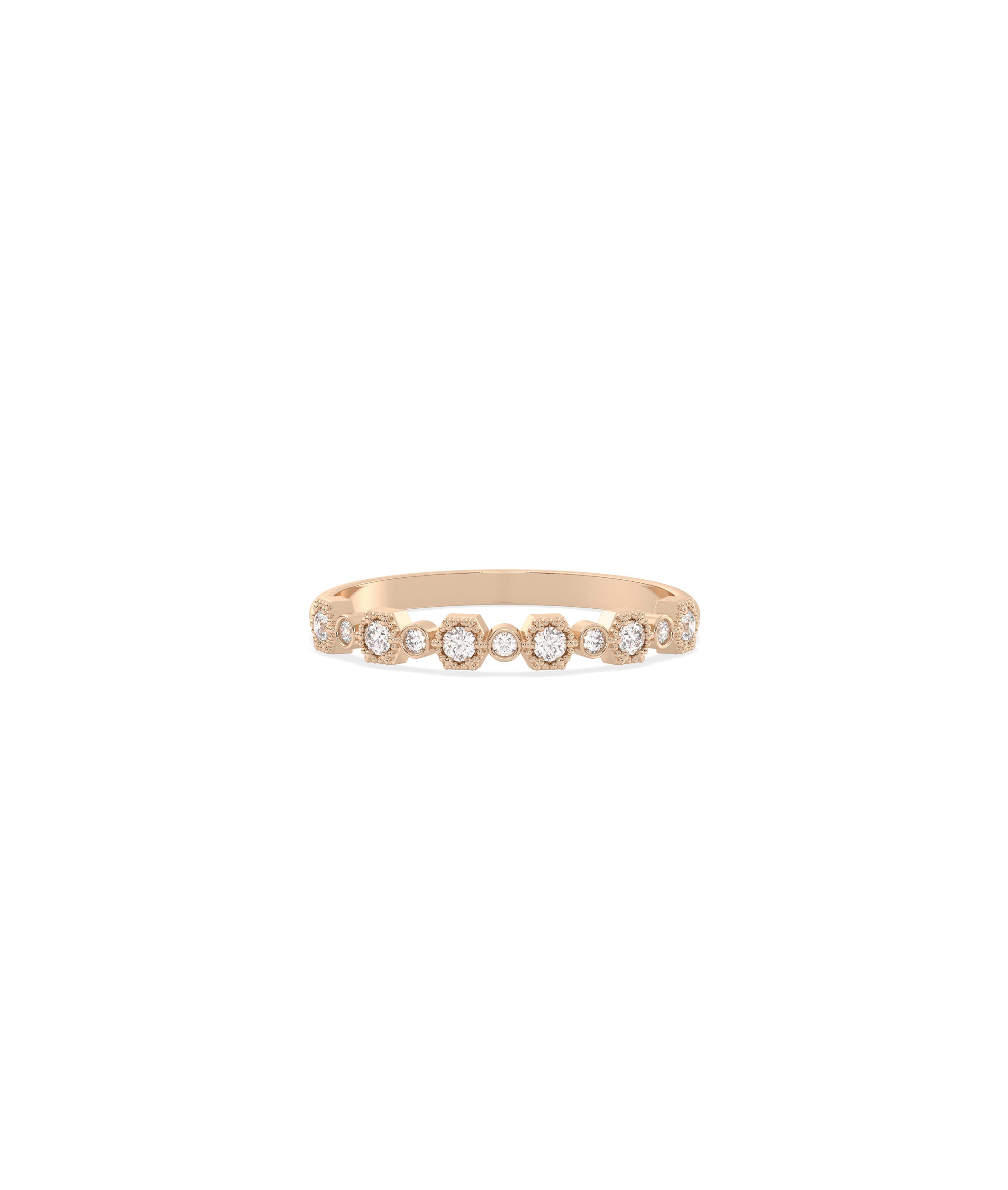 Diamond Alternating Band Ring - Elegant Diamond Band Ring for Any Occasion