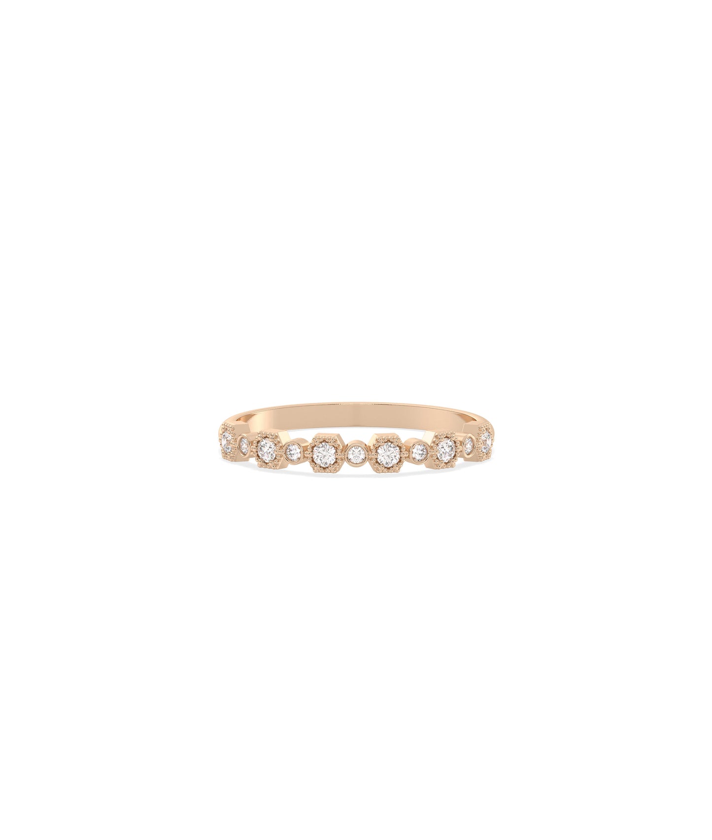 Diamond Alternating Band Ring - Elegant Diamond Band Ring for Any Occasion