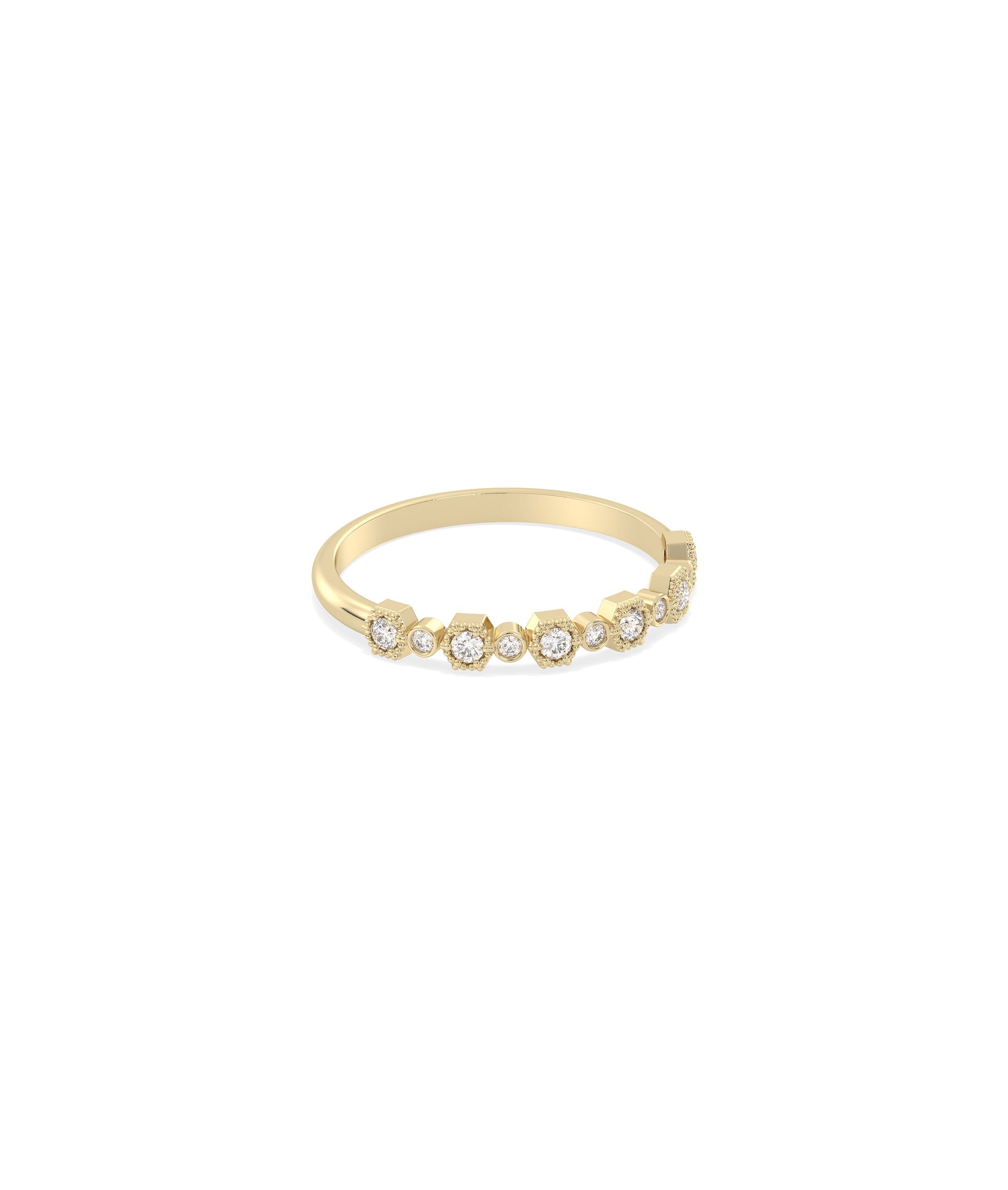 Diamond Alternating Band Ring - Elegant Diamond Band Ring for Any Occasion