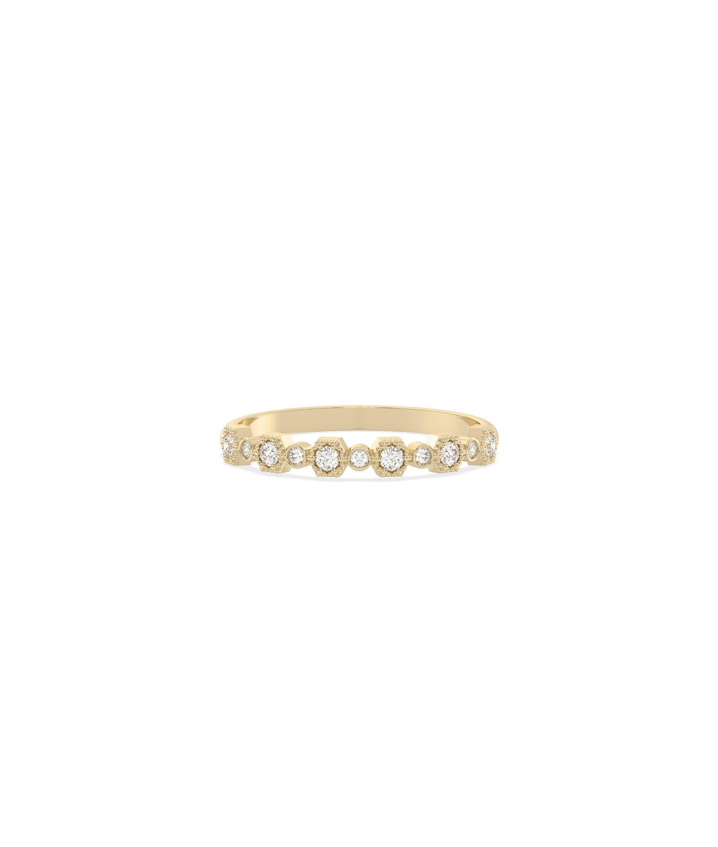 Diamond Alternating Band Ring - Elegant Diamond Band Ring for Any Occasion