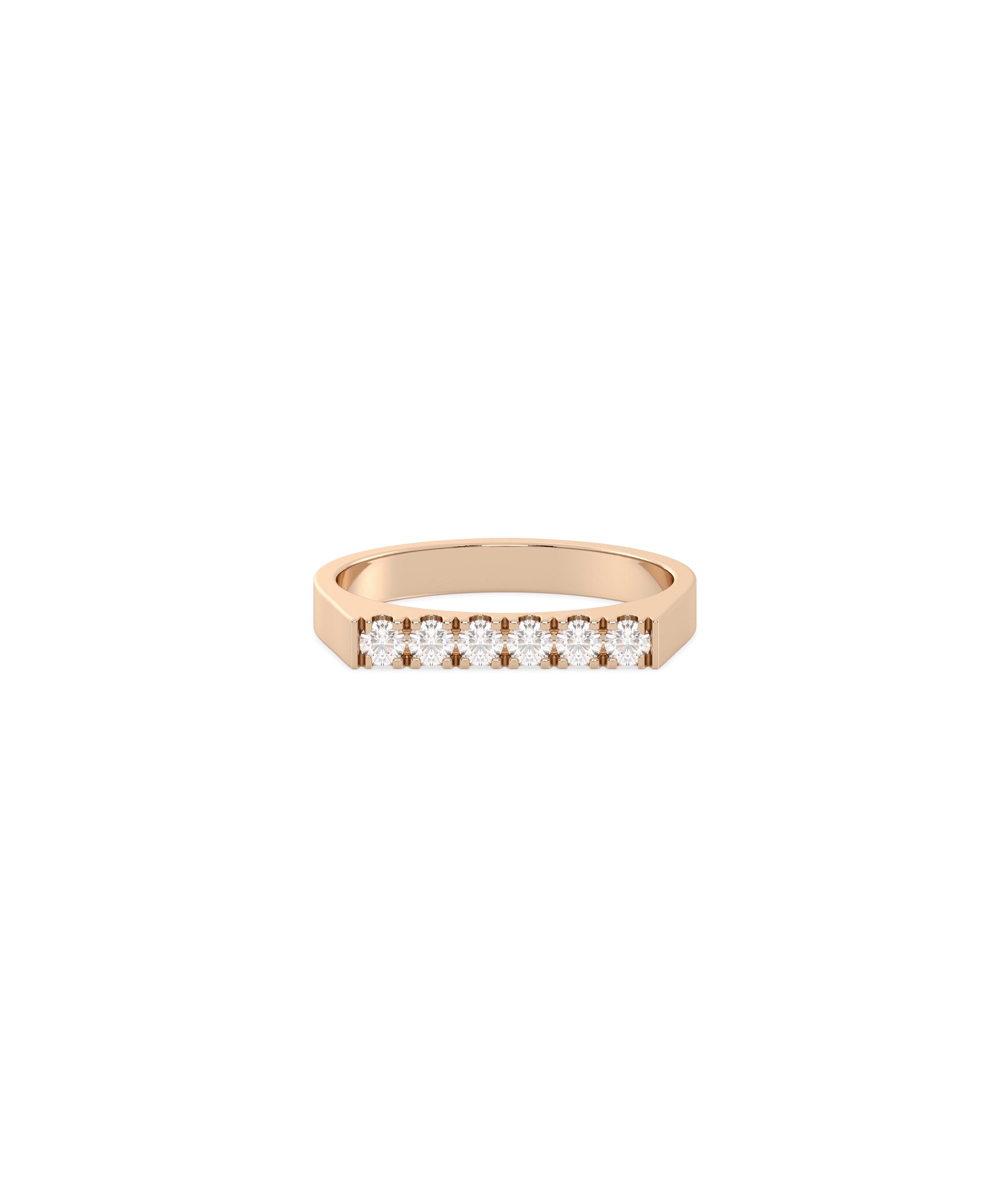 Diamond Table Top Flat Band Ring