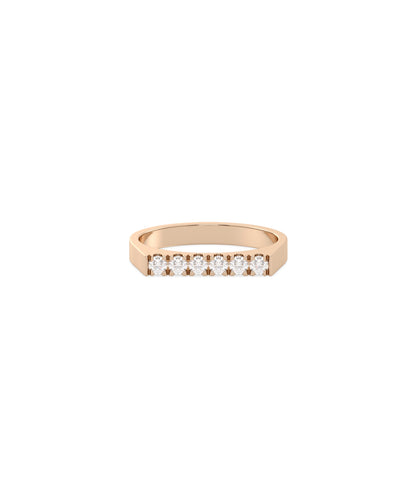 Diamond Table Top Flat Band Ring