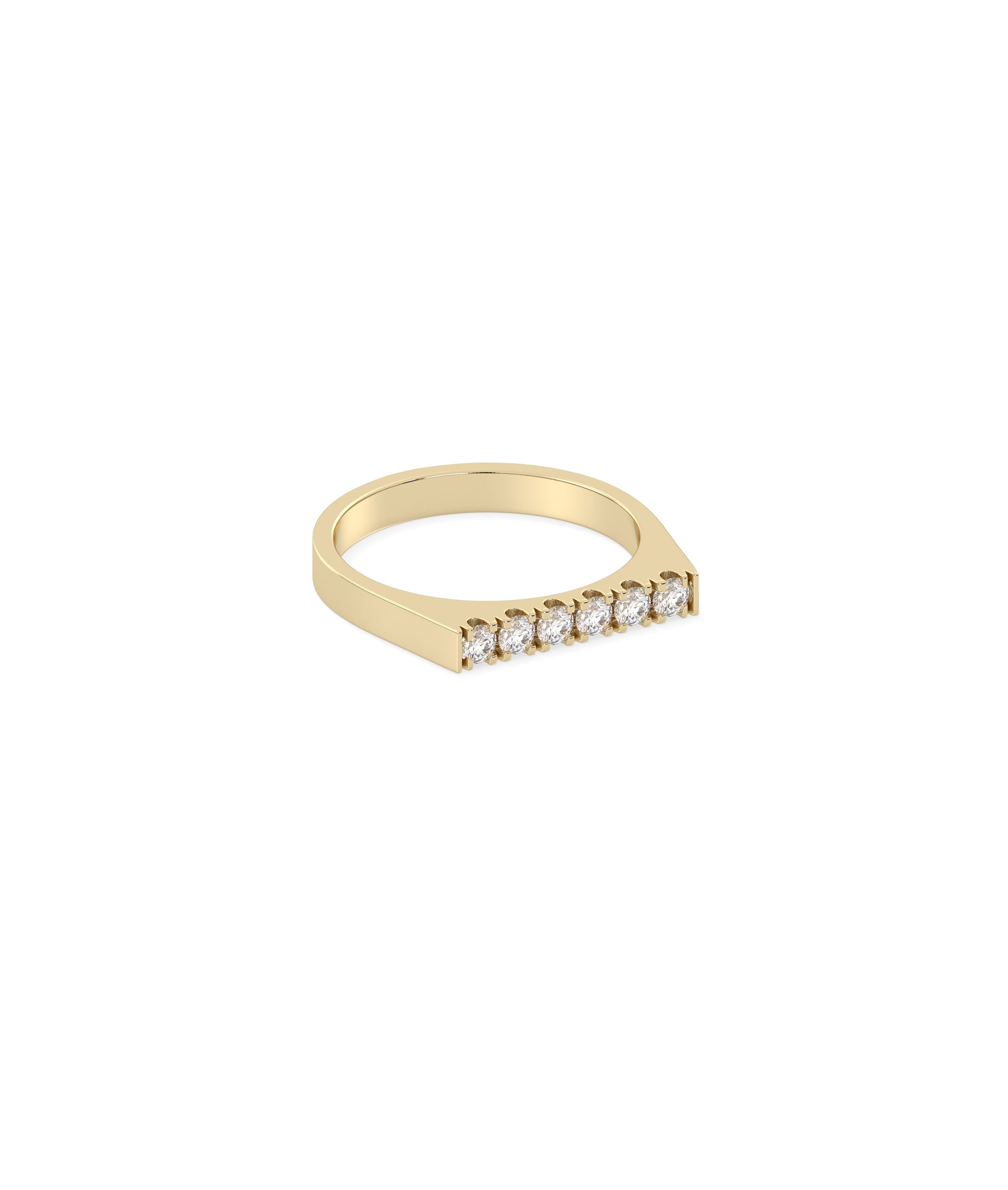 Diamond Table Top Flat Band Ring | Elegant Diamond Band Ring