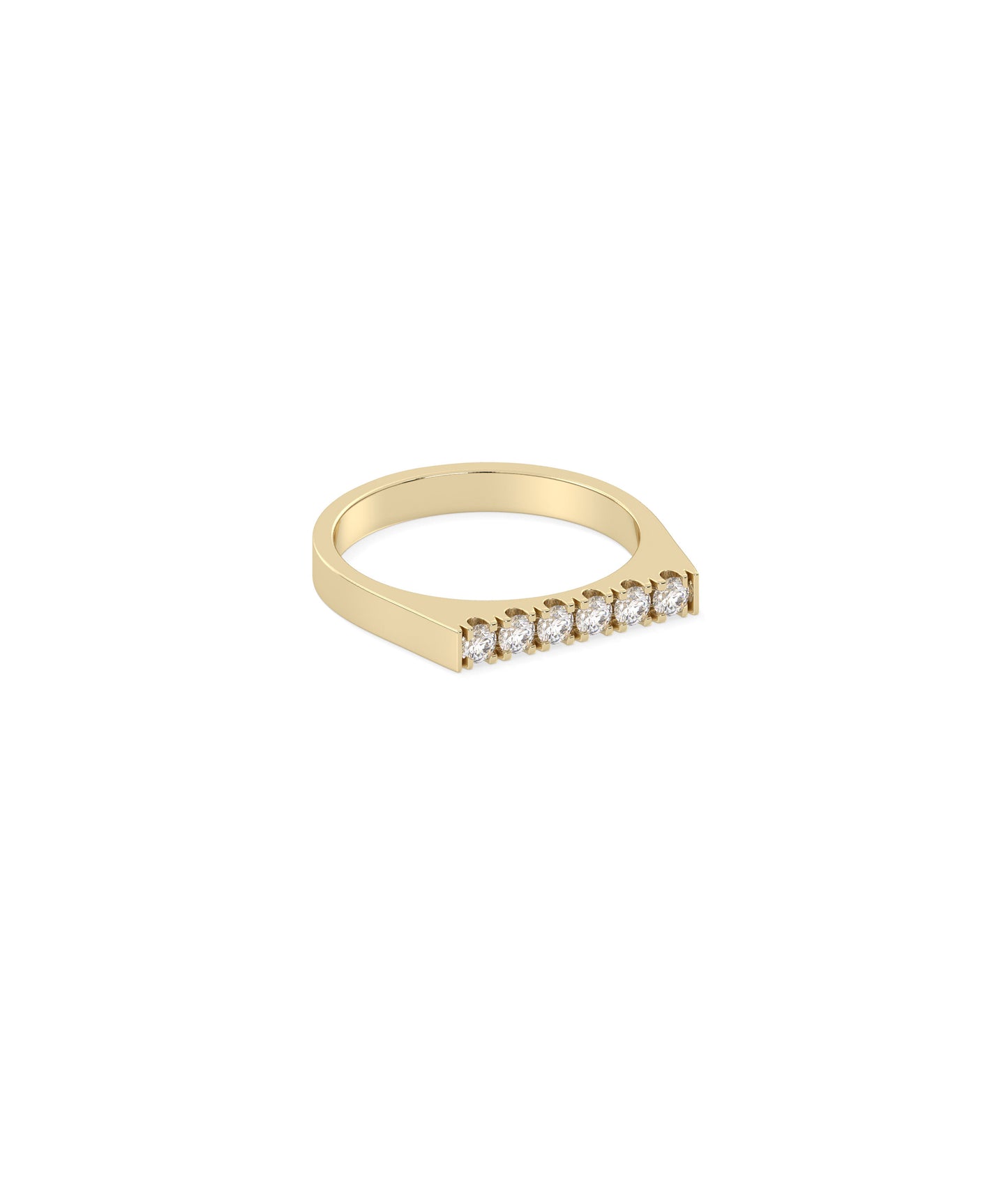 Diamond Table Top Flat Band Ring | Elegant Diamond Band Ring