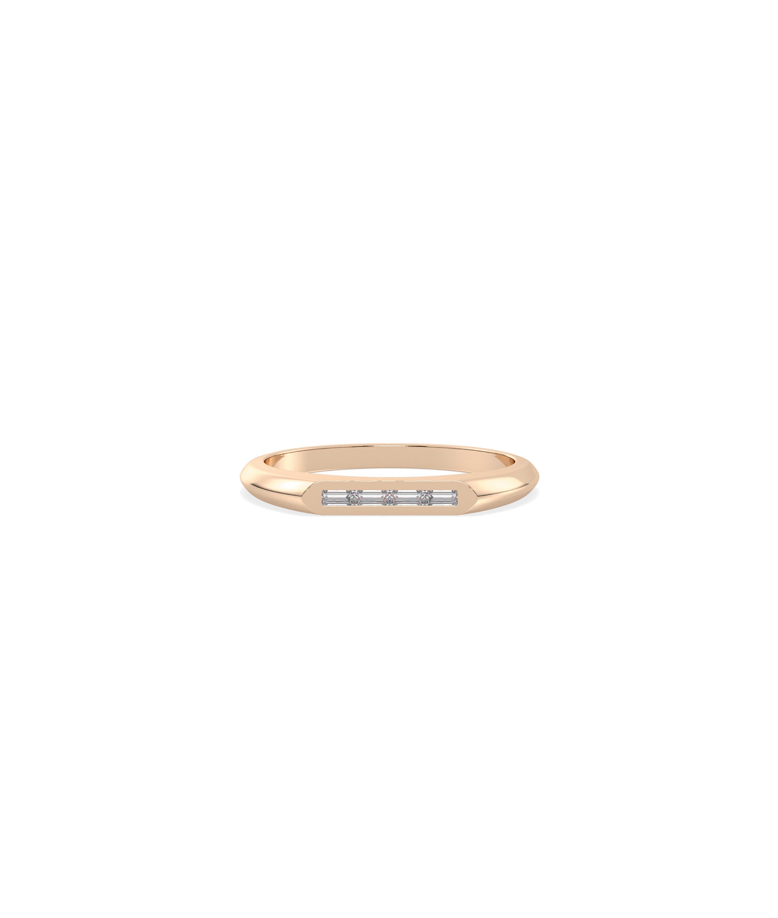 Stunning Diamond Baguette Signet Band Ring | Perfect Engagement Rings for Women