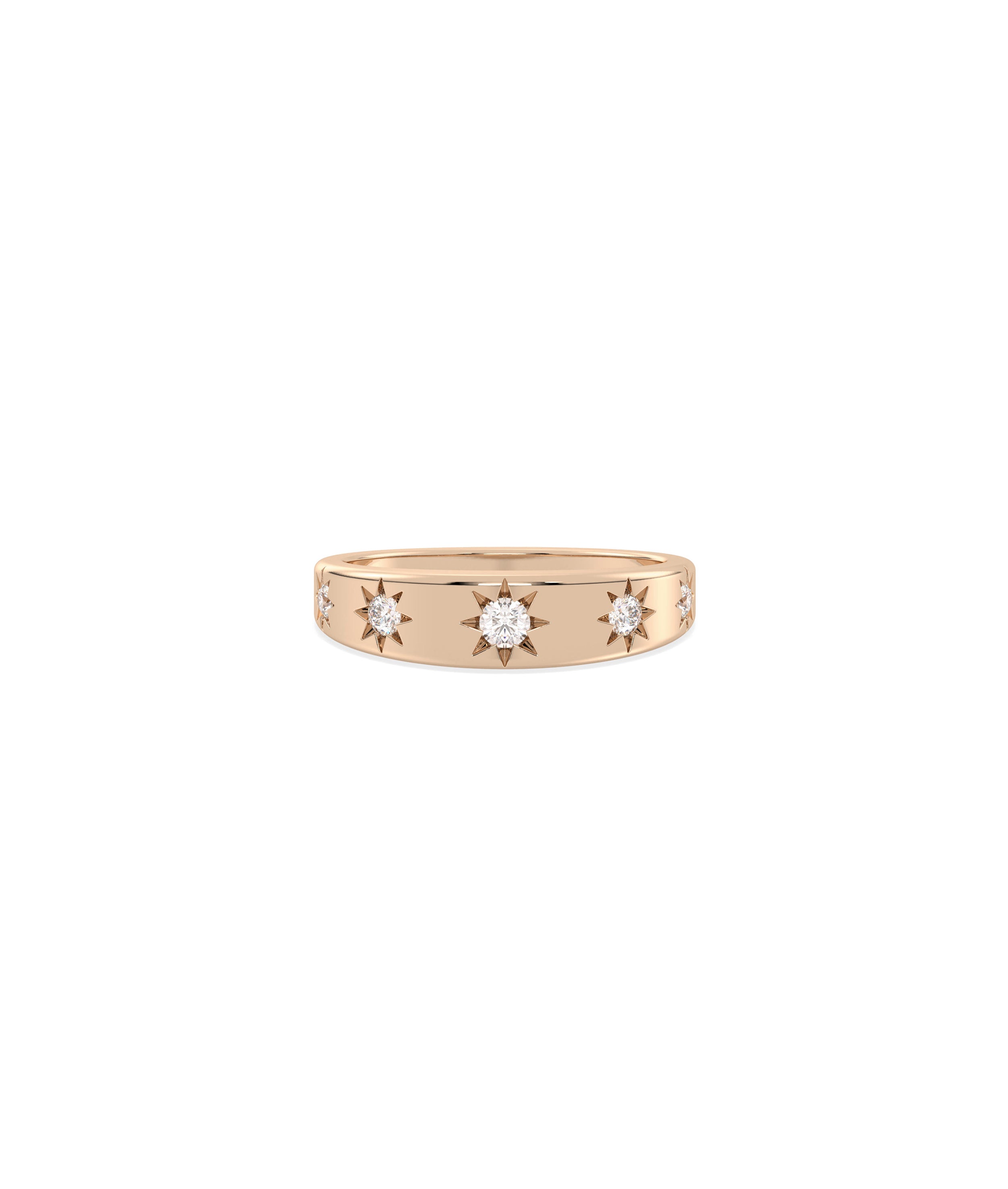 Diamond Starburst Band Ring