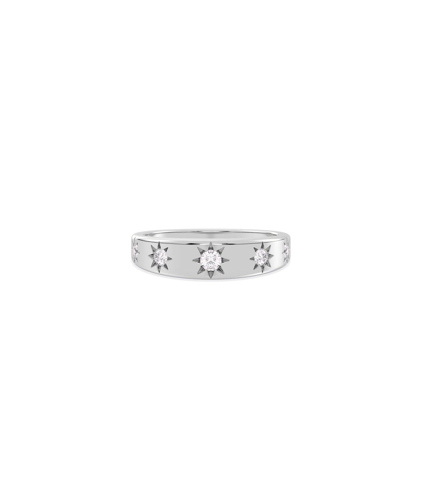 Diamond Starburst Band Ring