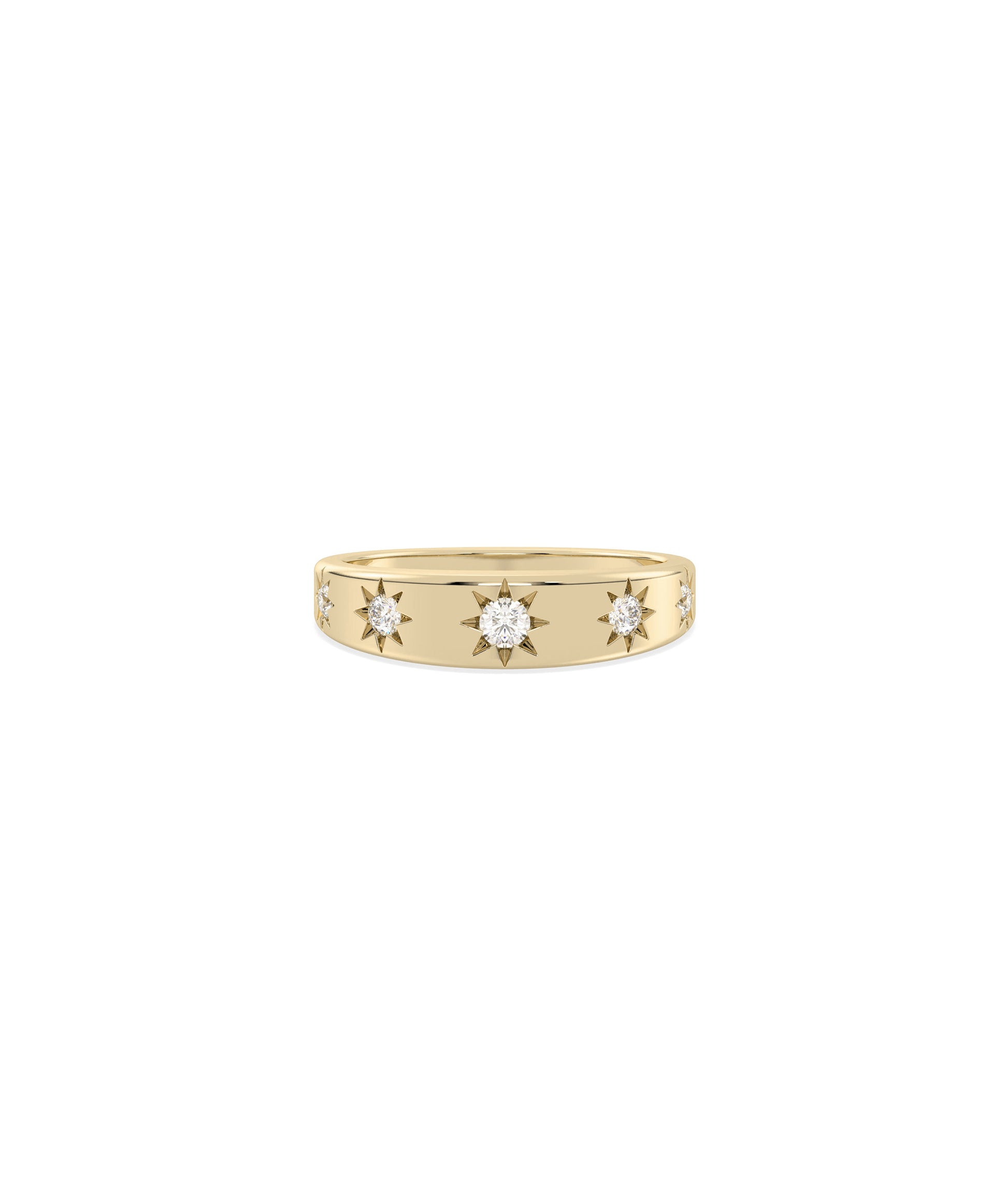 Diamond Starburst Band Ring - Stunning Diamond Band Ring