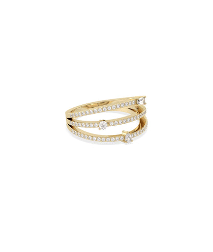 3 Row Diamond Band Ring | Everyday Jewelry