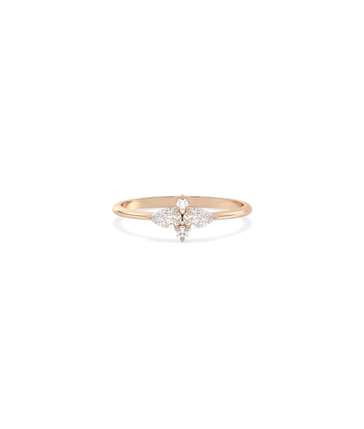 Diamond Solitaire Cluster Ring | Elegant Diamond Band Ring