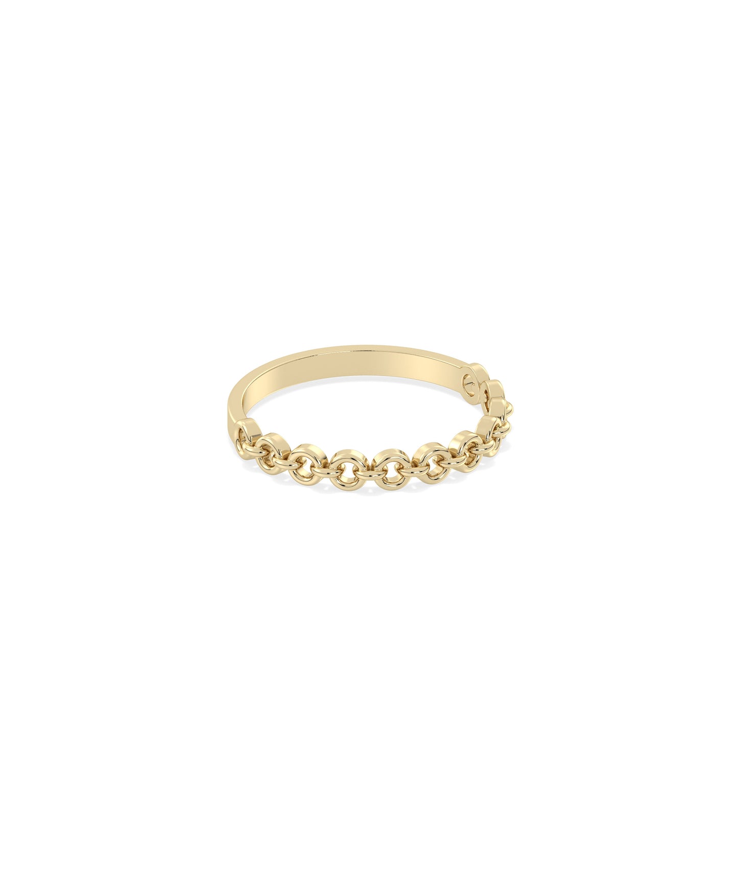 Gold Circle Link Diamond Band Ring - Elegant Style