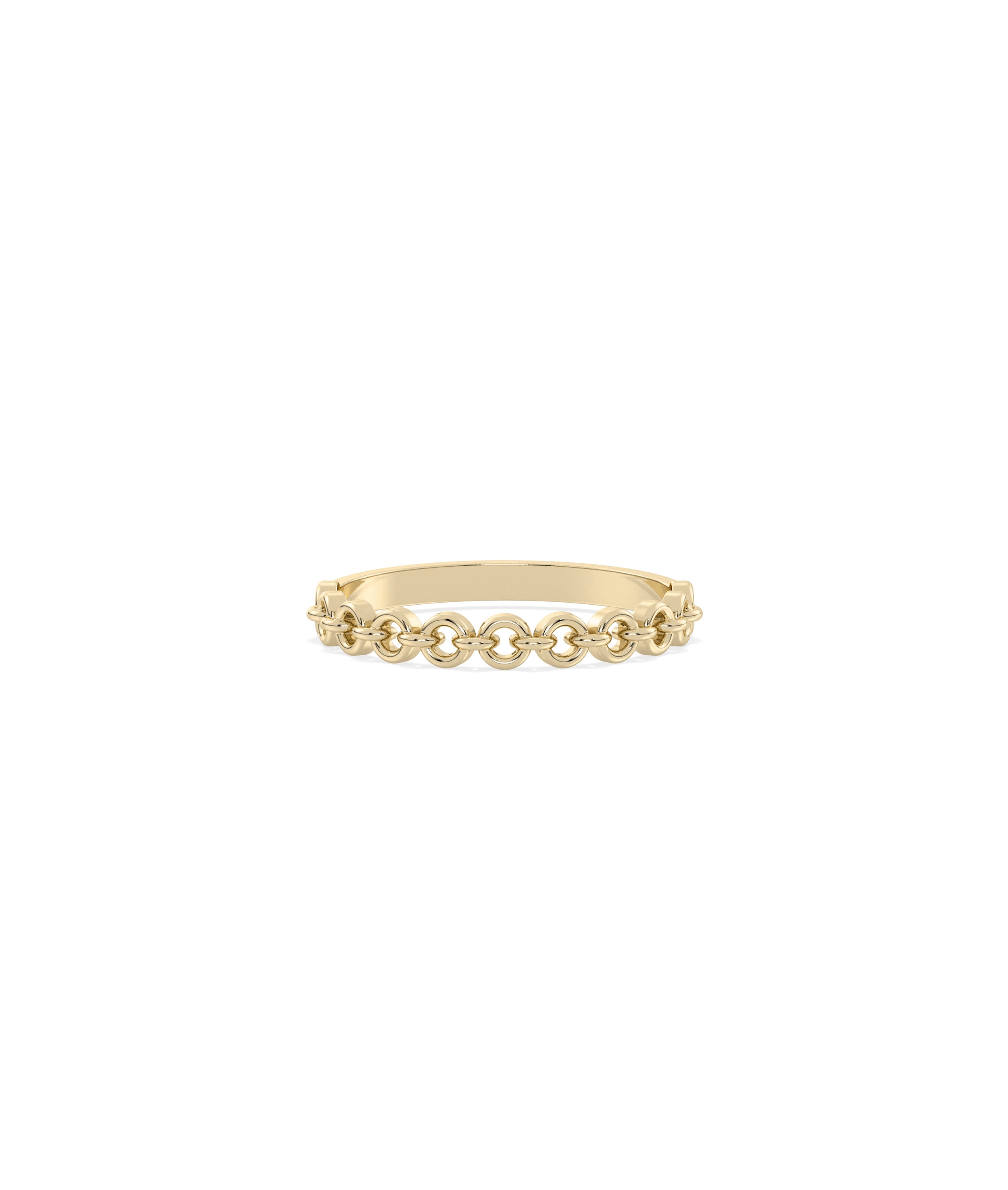 Gold Circle Link Diamond Band Ring - Elegant Style