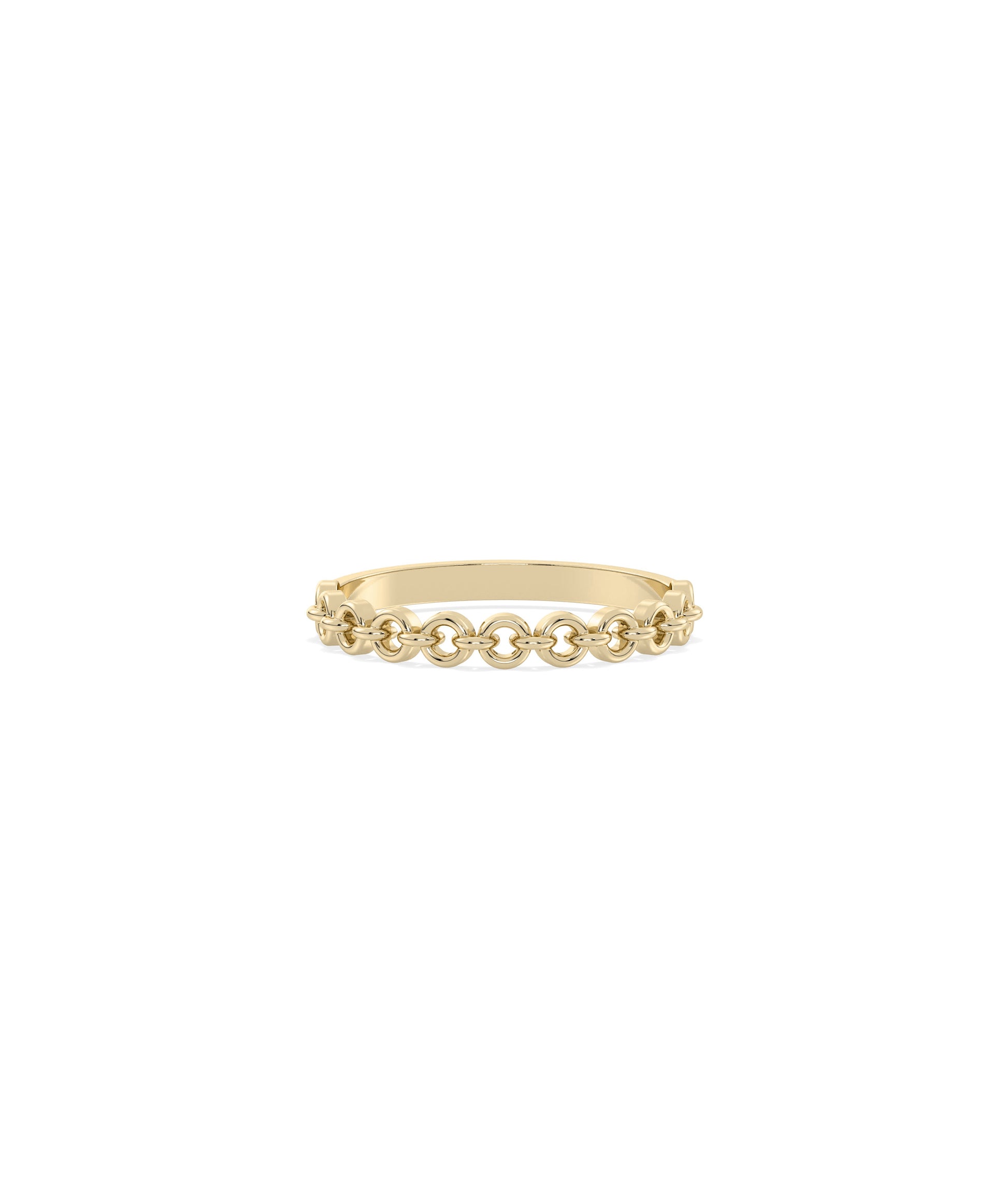 Gold Circle Link Diamond Band Ring - Elegant Style