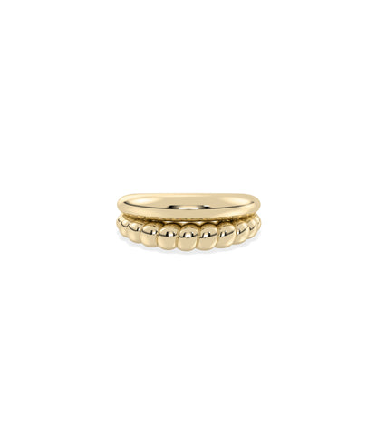 2 Row Gold Bubble Twist Ring - Perfect Everyday Jewelry