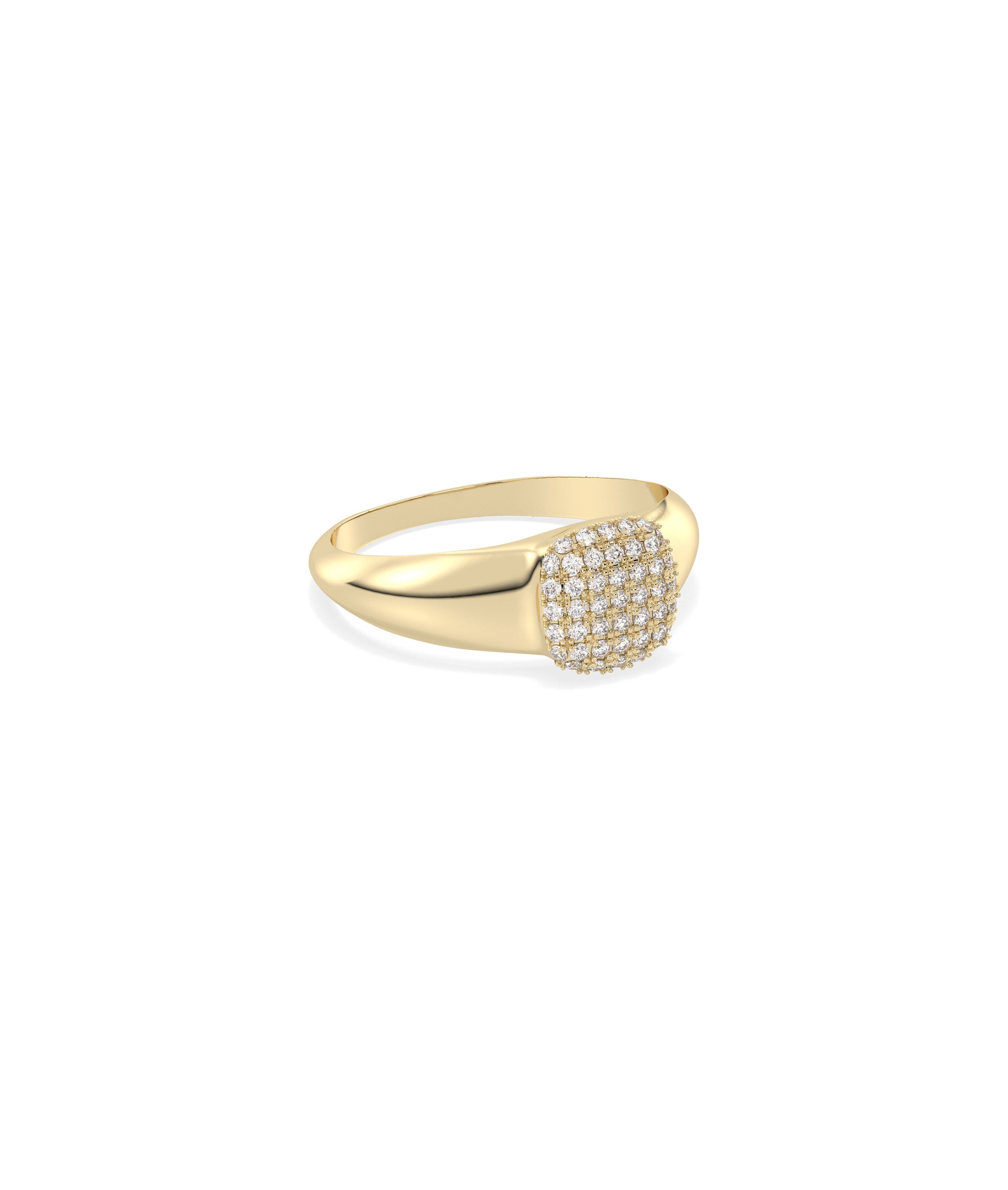 Diamond Pave Cushion Signet Ring