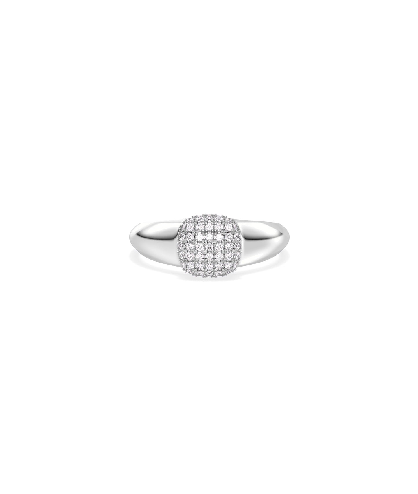 Diamond Pave Cushion Signet Ring