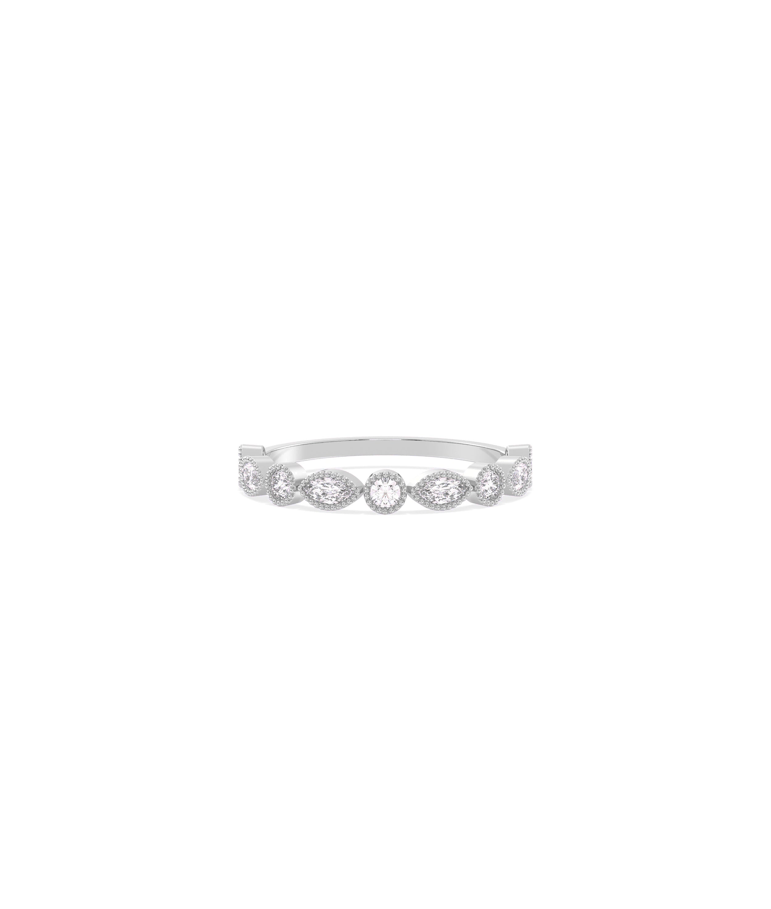 Round Marquise Diamond Station Band Ring - diamond band ringRound Marquise Diamond Station Band Ring - diamond band ring