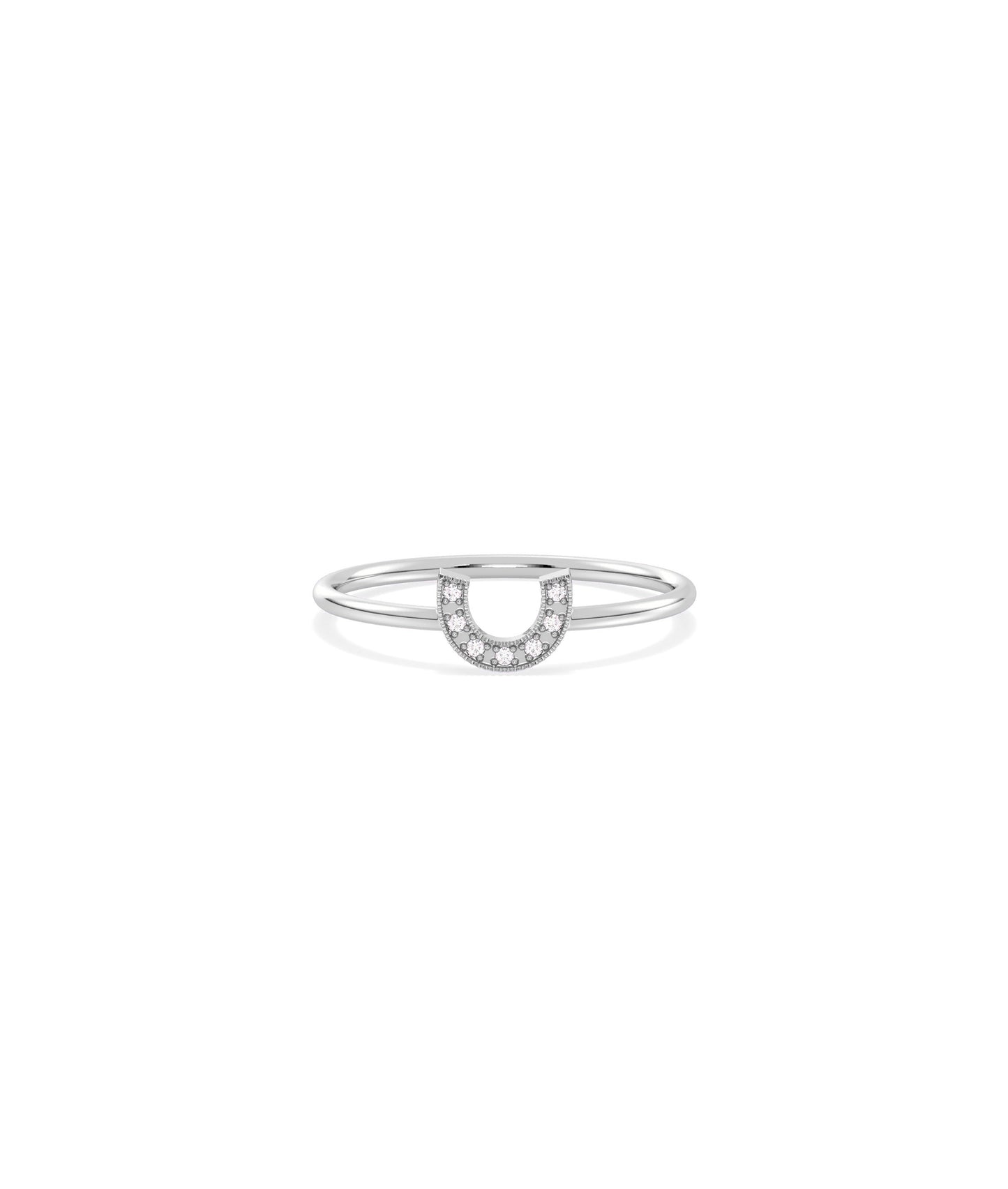 Horseshoe Diamond Ring - Diamond Band Ring